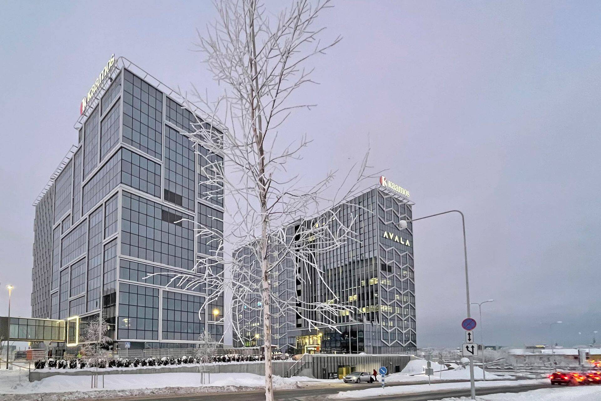 Avala ärikvartali esimene büroomaja Electra, mille sarnane saab olema ka suvel valmiv teine, Polarise büroomaja.