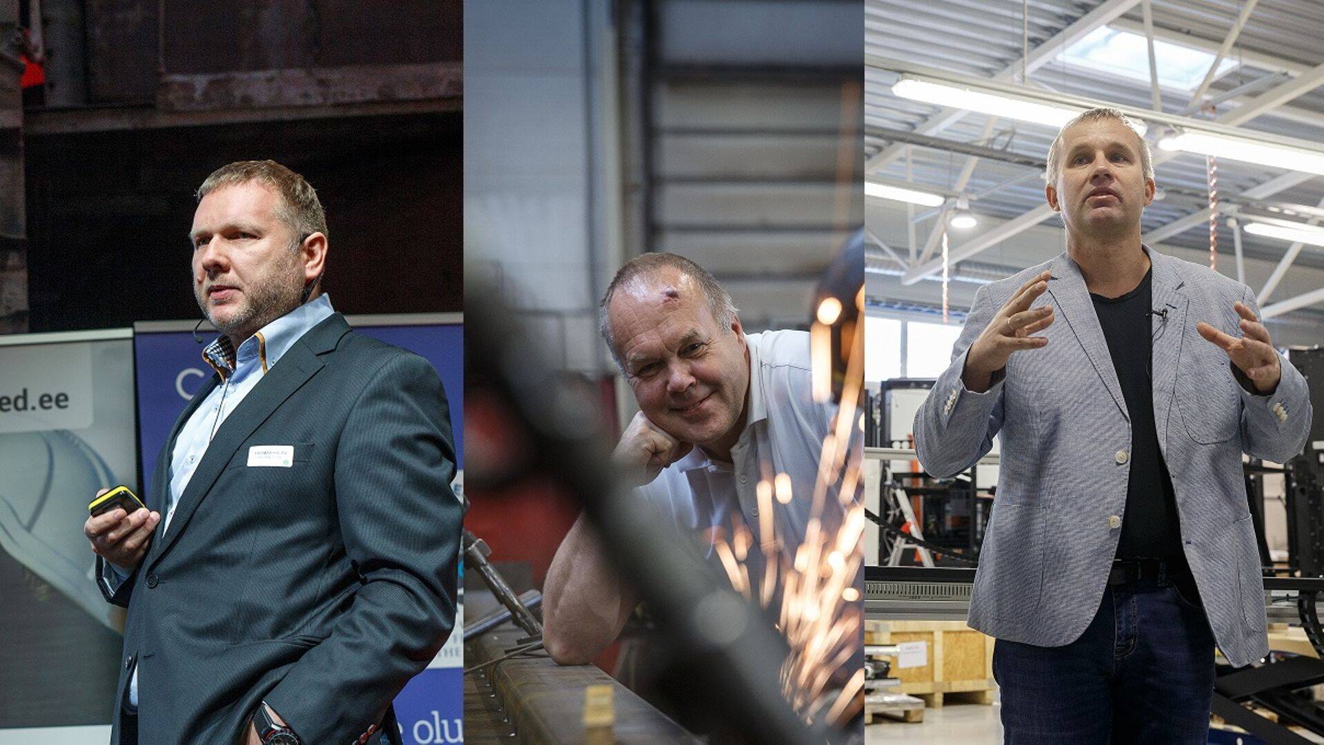 Aasta töösturi tiitlile kandideerivad Toomas Kalev, Heiki Einpaul ja Arno Kütt.