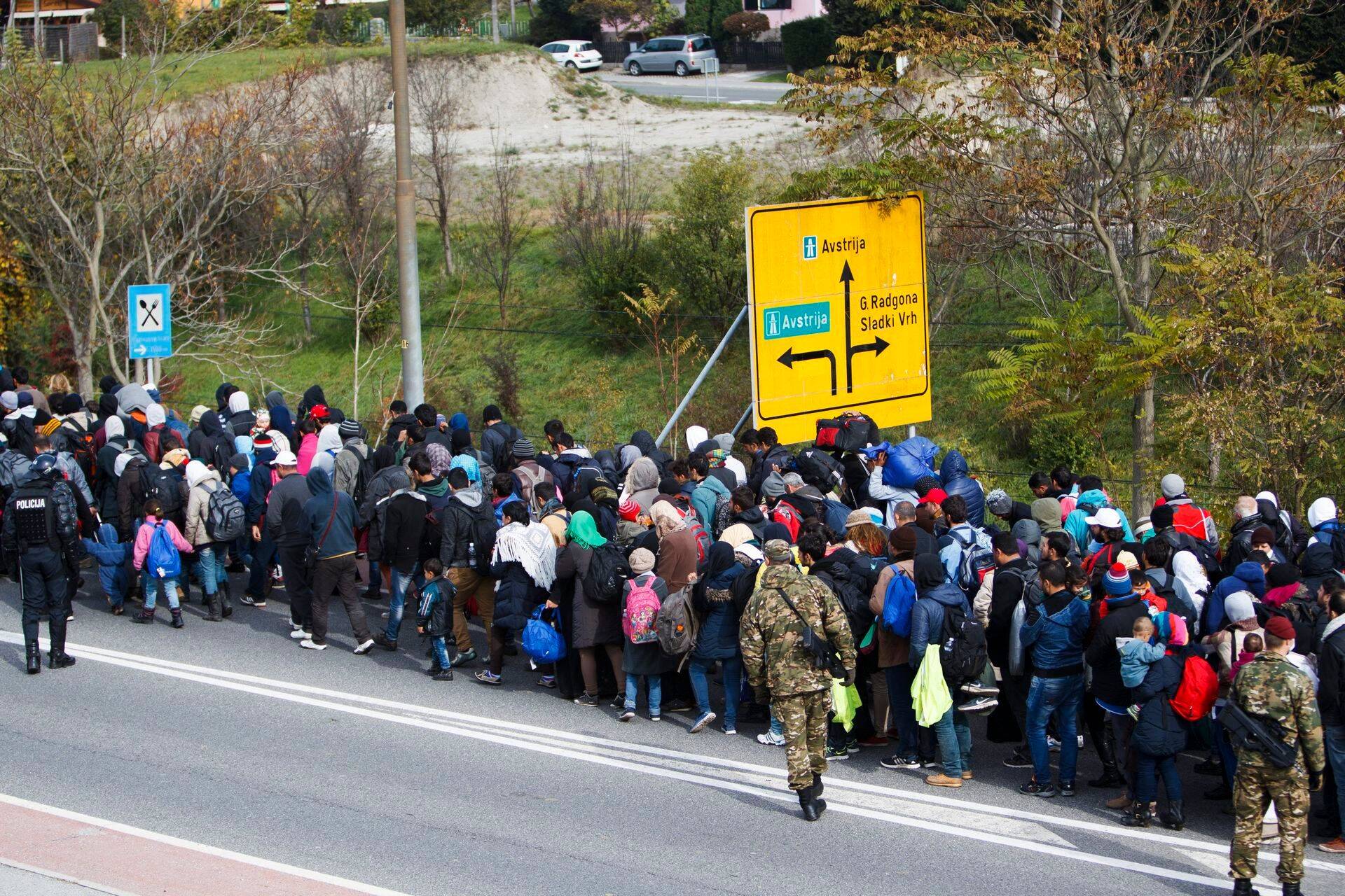 Pagulased Sloveenia ja Austria piiril