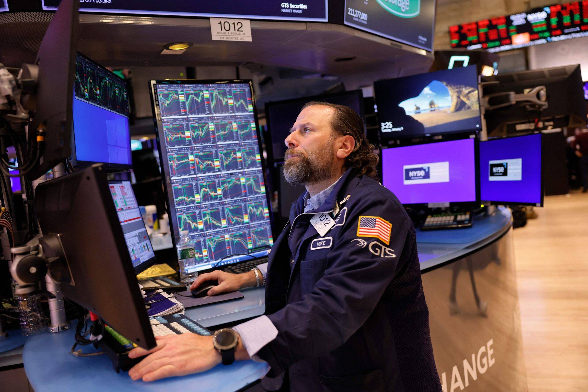 Maakler NYSE börsil.