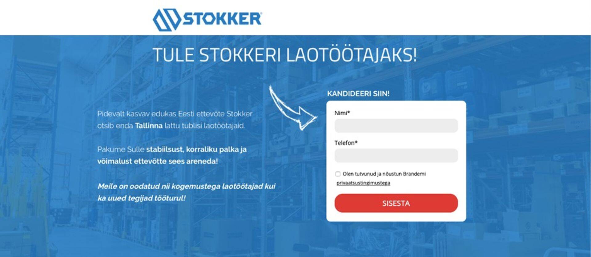 Joonis 3. Stokkerile loodud kampaanialeht