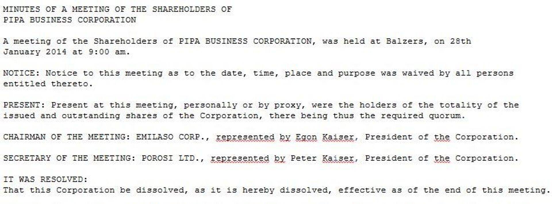 Pipa Business Corporation otsustati firmade prügikasti saata 2014. aasta alguses.