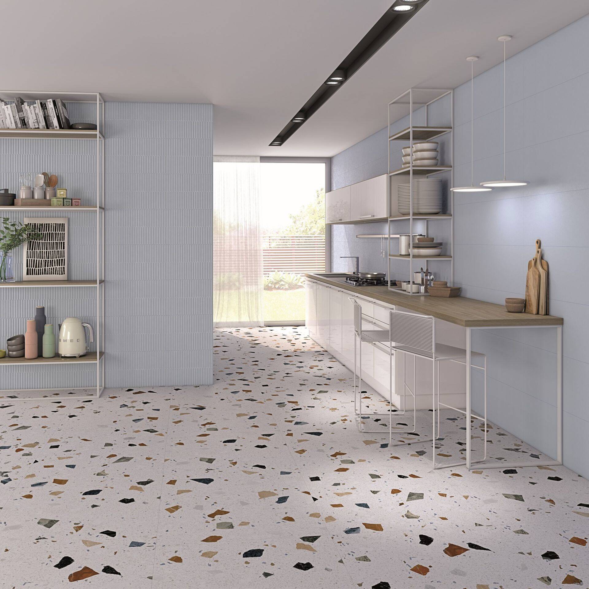 Hispaania tootja ARCANA CERAMICA kollektsioonis on kasutatud eri tekstuuride ja värvide kombinatsioone, et luua kunstiliselt kaunis terratso.