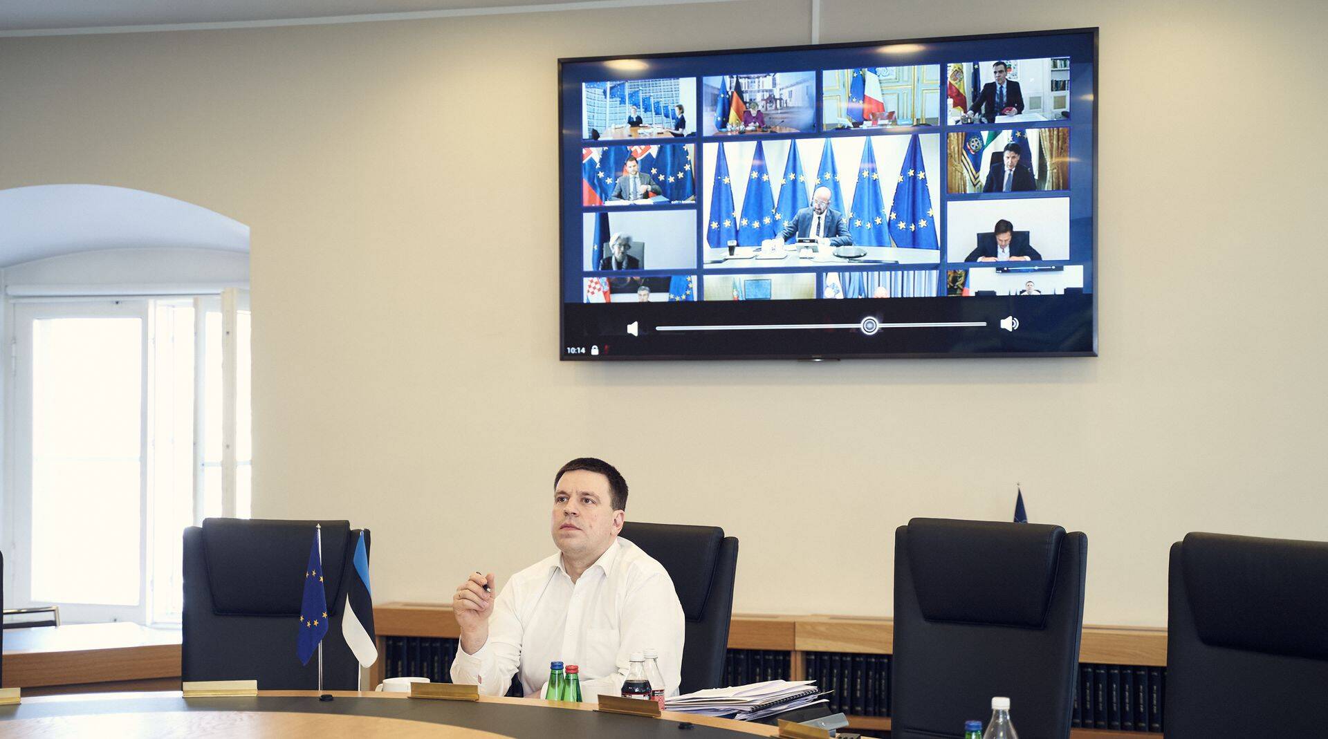 ELi riigipeade ja valitsusjuhtide videokonverents. Eesti peaministri sõnul peab Euroopa majanduse käivitamise lahendus "olema piisav. See peab olema strateegiline ja turgude jaoks veenev, aga ka ajutine".