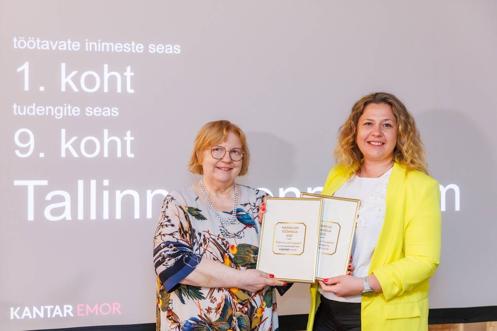 Kantar Emori juht Karin Niinas ja Tallinna Lennujaama värbamispartner Sigrid Savest.