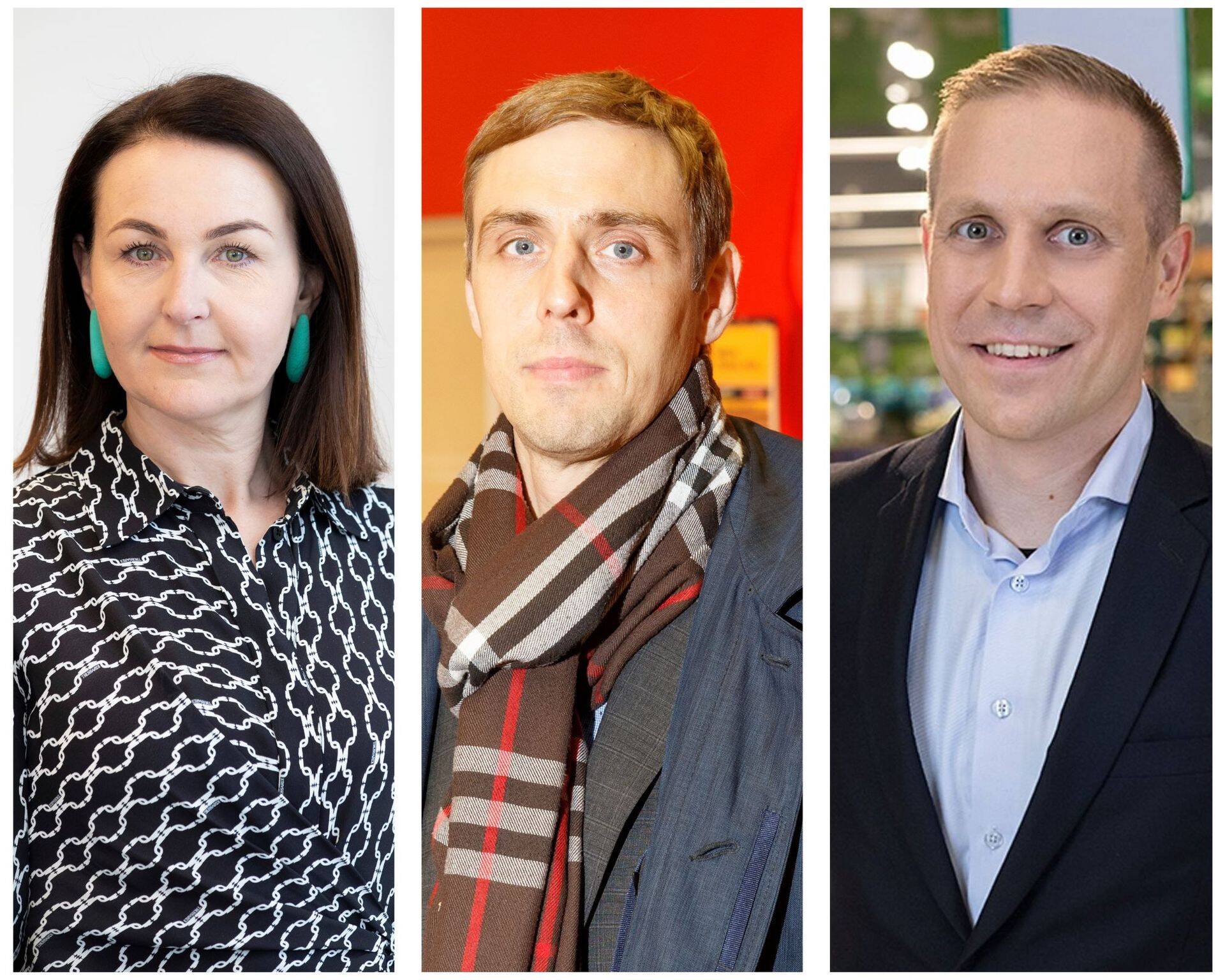 Selveri juhatuse liige Kristi Lomp, Rimi Eesti tegevdirektor Vaido Padumäe ja Prisma Peremarketi Eesti maajuht Teemu Kilpiä