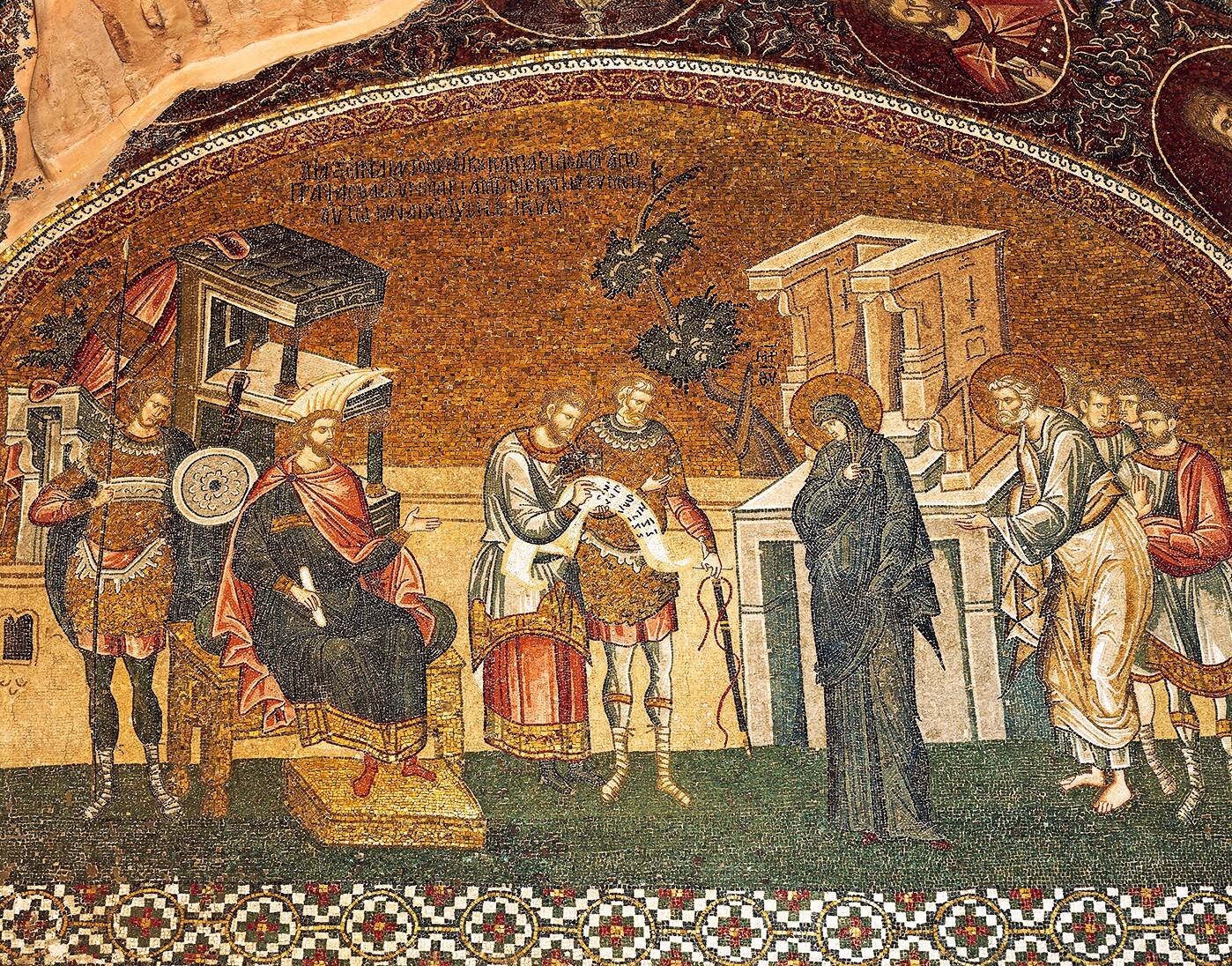 Istanbulis paiknev mosaiik kujutab Joosepit ja Maarjat rahvaloendusel Petlemmas.