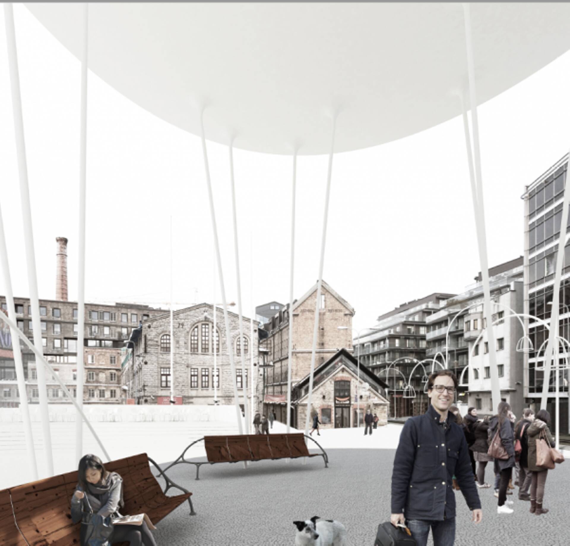 Peatänava teise etapi konkursi võidutöö AUL Vanalinna hoonete mudelite ja aluskaardi hoonete kuubikute põhjal. Koostaja Villem Tomiste.