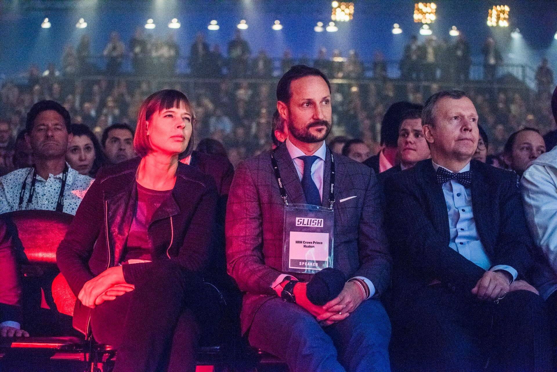 President Kersti Kaljulaid ja Norra kroonprints Haakon Slushi'l