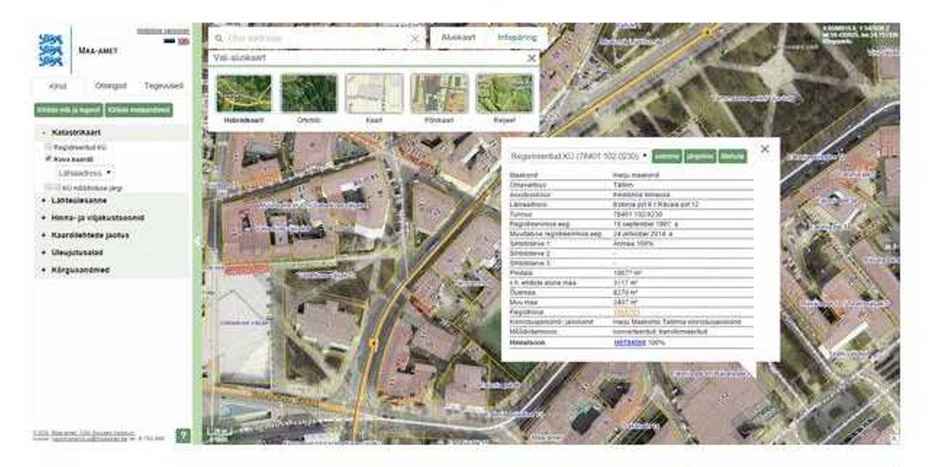 Maa-ameti kaart mobiilses seadmes.