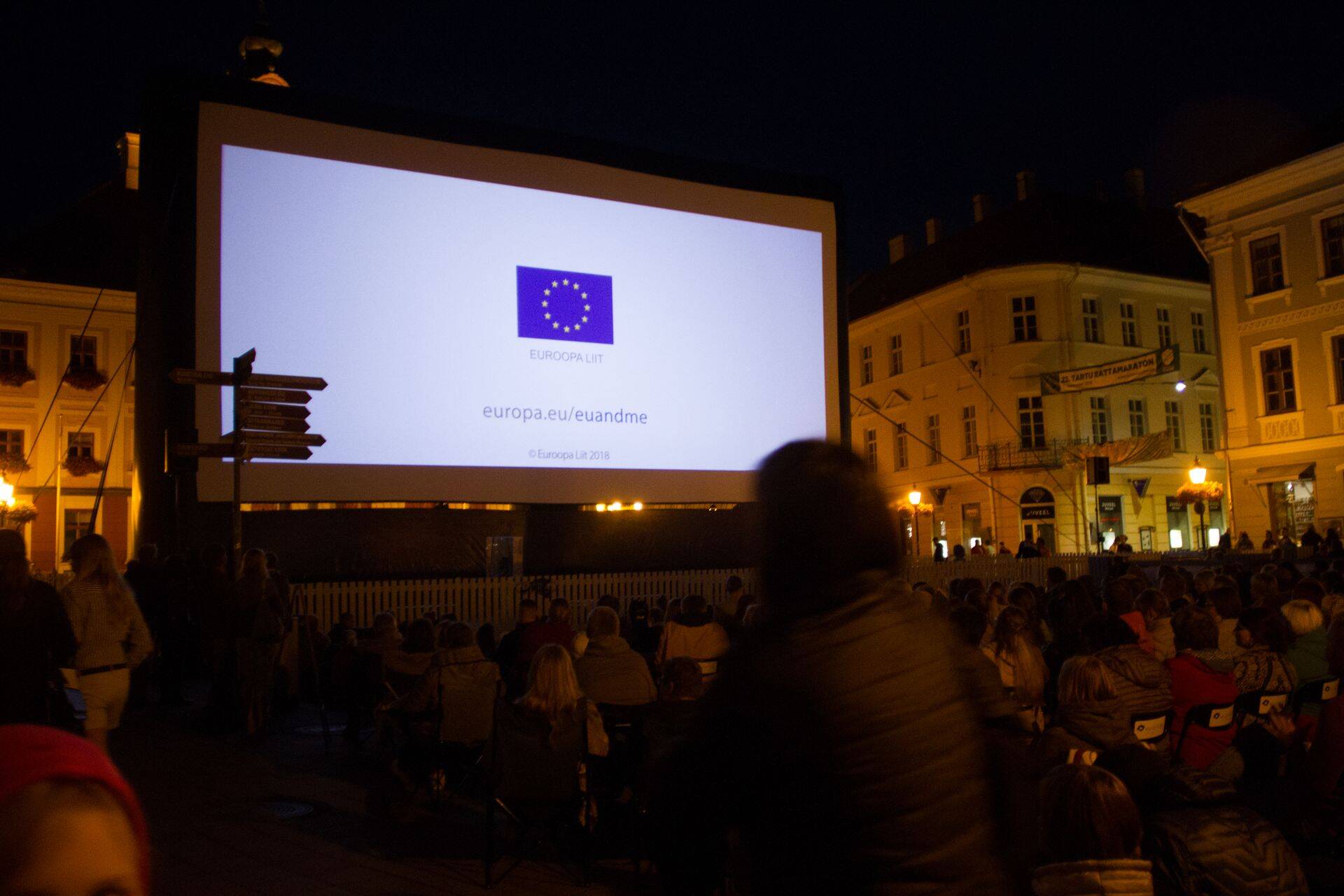 Koostöö Tartuffiga, mille raames näidati #EUandME lühifilme. Autor on Taavi Muide.