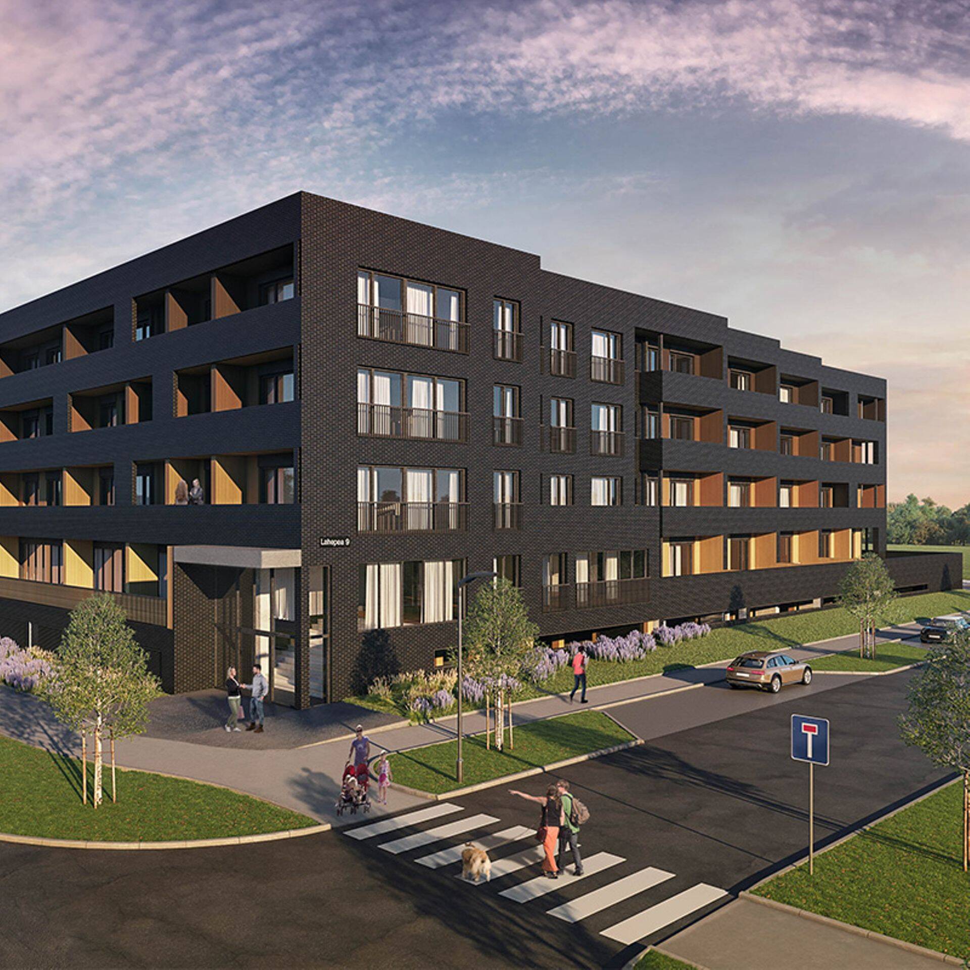 Kodulahe rajooni kerkiv kortermaja.