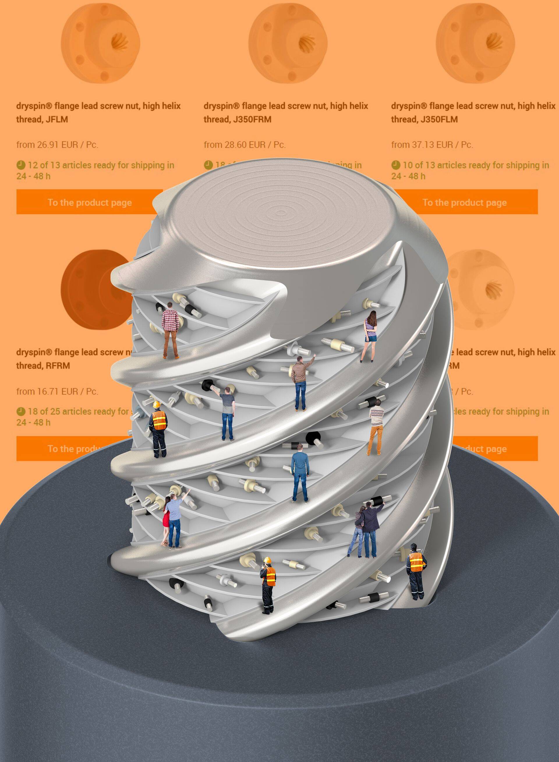 iguse veebipoes saavad insenerid valida rohkem kui 5000 erineva keermelati kombinatsiooni vahel. Kaasa arvatud: uus kulumiskindel materjal iglidur J200 keermelati mutrite jaoks.
