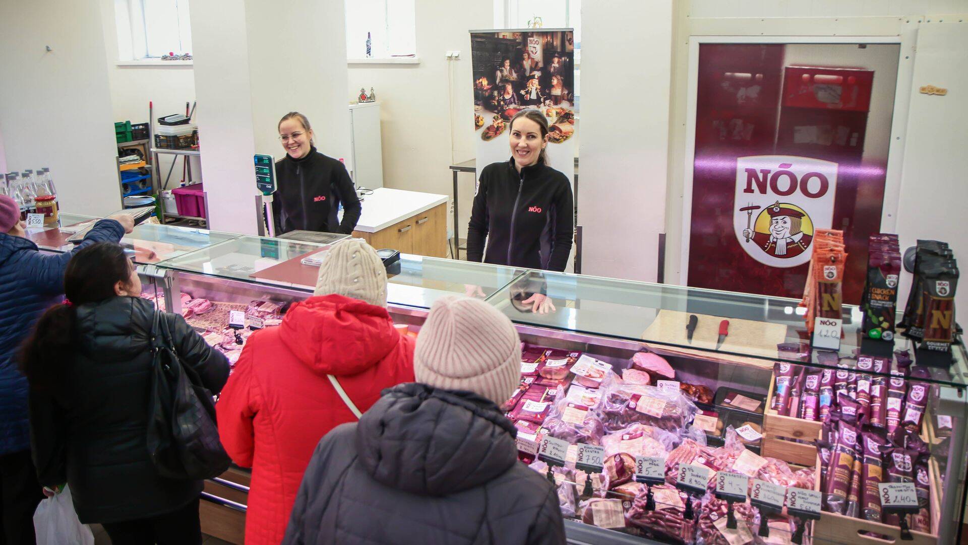 Nõo Lihatööstuse uue kontseptsiooniga müügilett Tartu turuhoones.