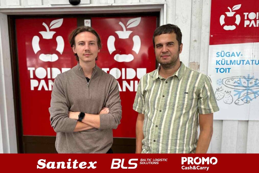 Sanitexi turundusjuht Jüri-Saimon Kuusemets ja Eesti Toidupanga kommunikatsioonijuht Sven Lillepalu.
