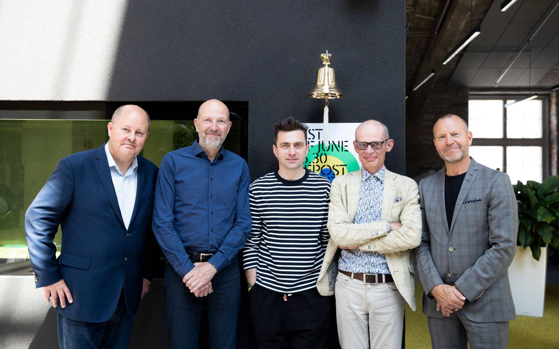 Слева направо: старший советник Bonnier News Томас Маттссон, генеральный директор News Bureau Андрус Вахер, главный редактор Repost Филипп Бахтин, генеральный директор Äripäev Игорь Рытов, председатель совета директоров News Bureau Питер Феллман.