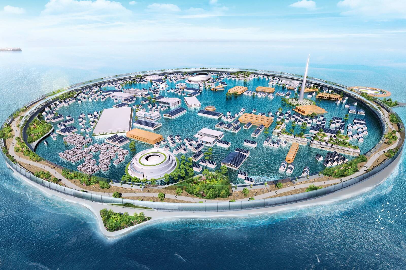 Jaapani arhitektid on projekteerinud ujuva linna Dogen City, kus võiks elada umbes 10 000 inimest.