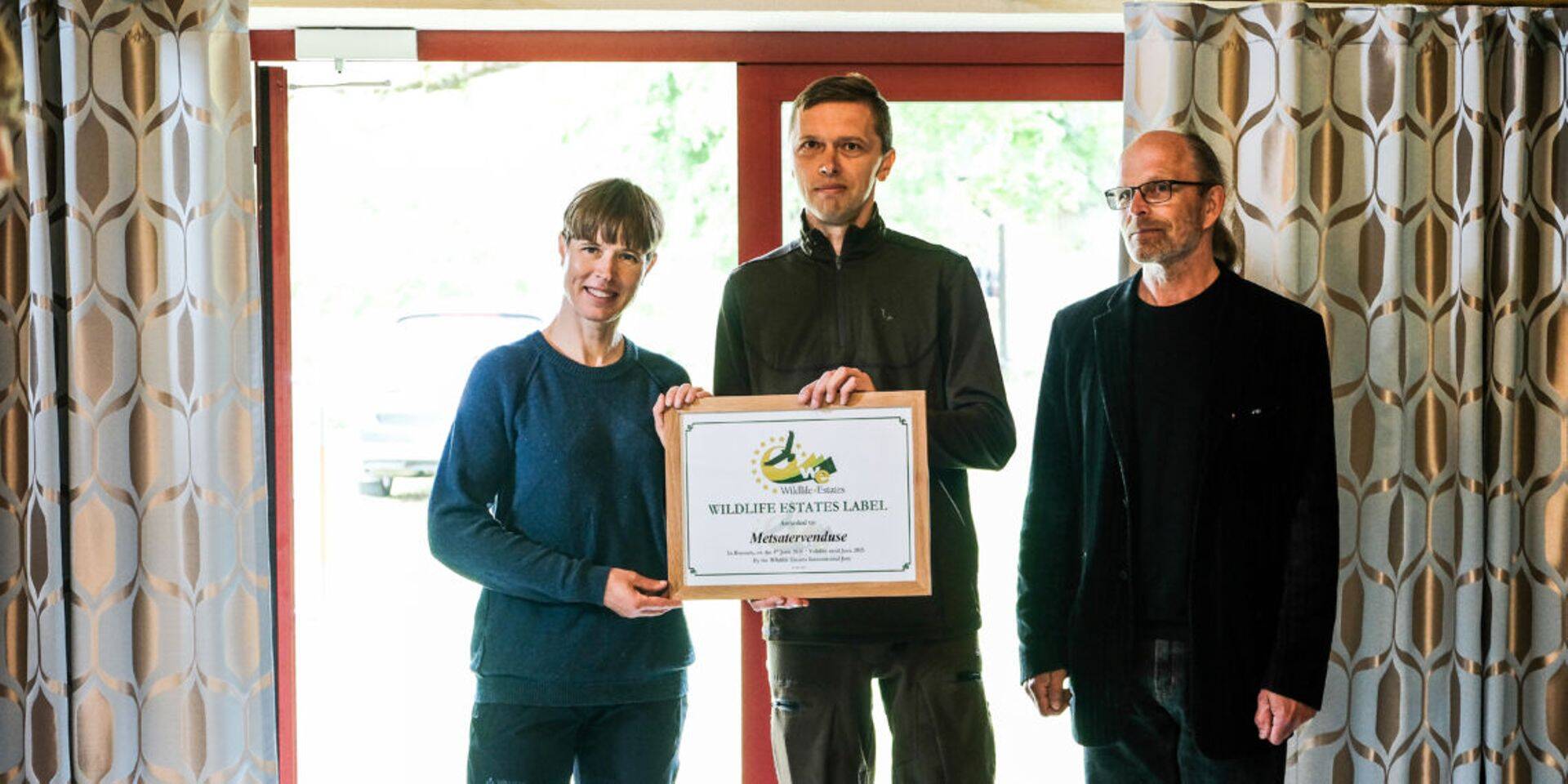President annab üle Wildlife Estate Label sertifikaadi.