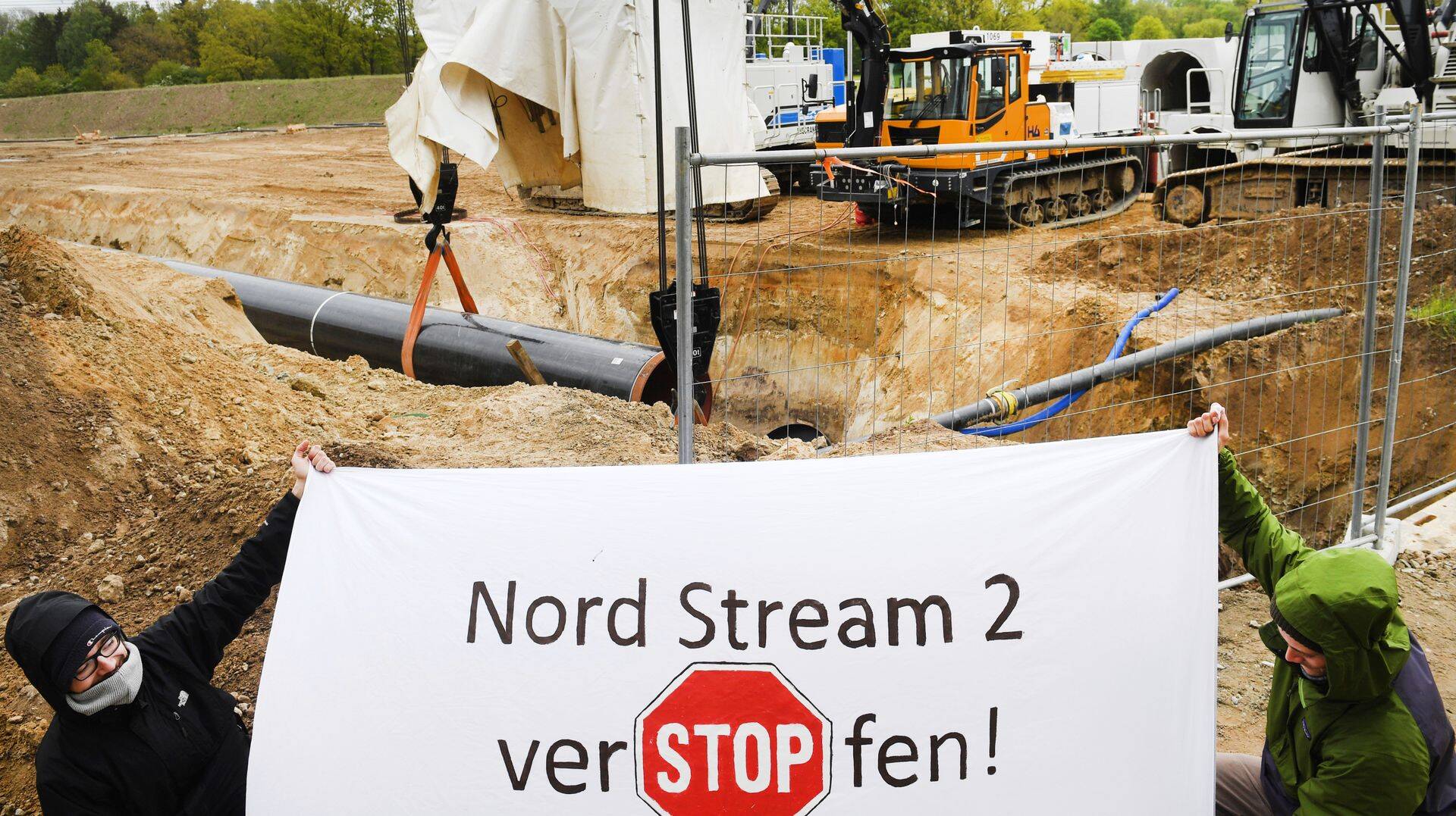 Aktivistid protesteerivad Nord Streami Venemaaga koos rajatava gaasitoru vastu Põhja-Saksamaal.