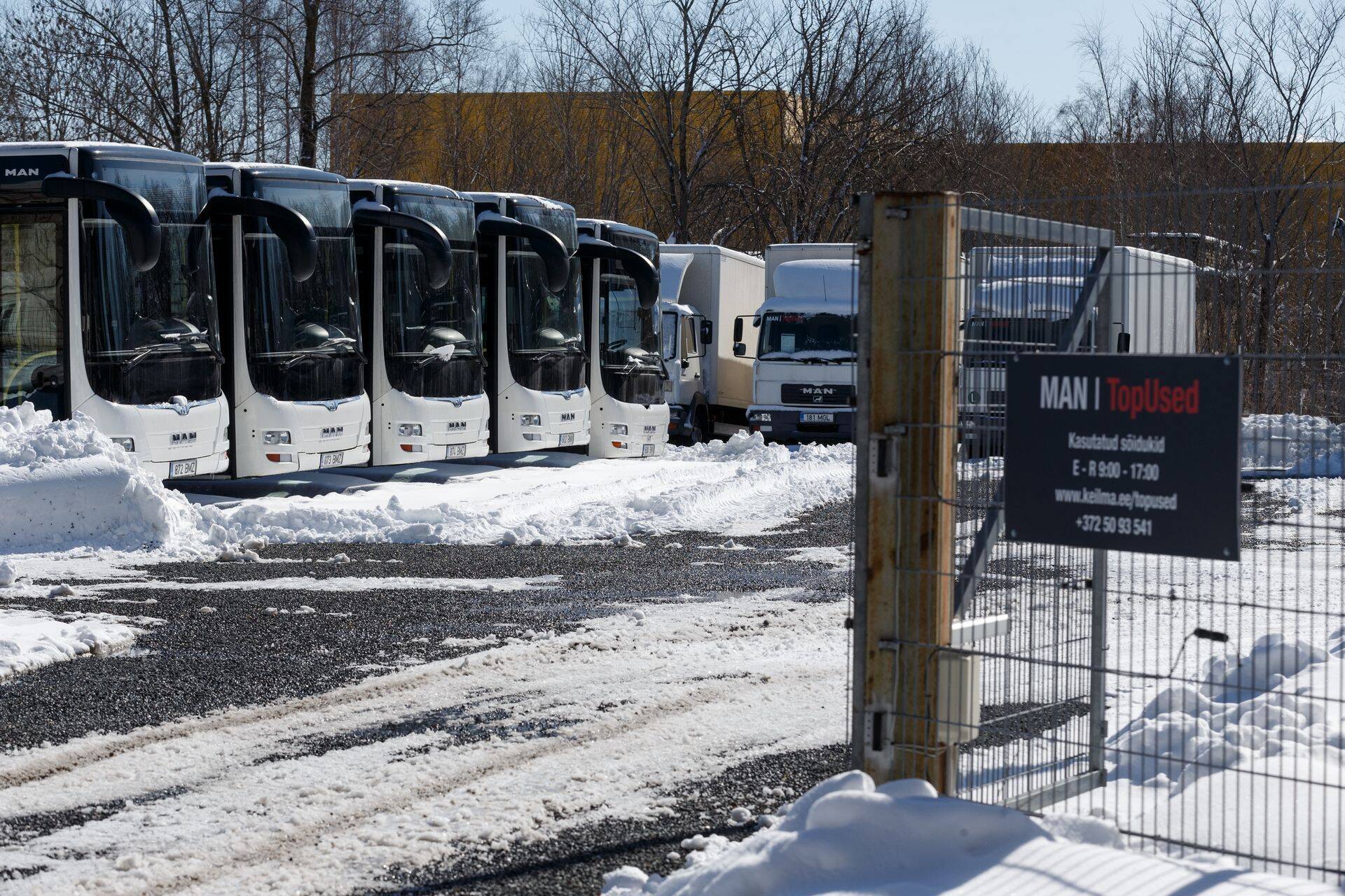 MAN-i linnaliinibussid Keil M.A. Tallinna kontori lähedal olevas parklas.