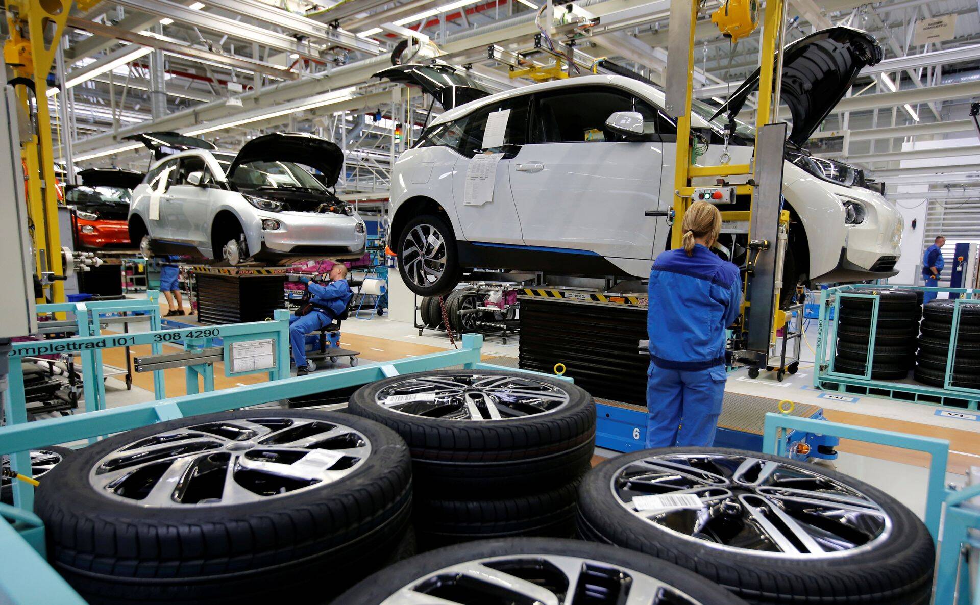 BMW tehas Leipzigis. Pilt on illustreeriv.