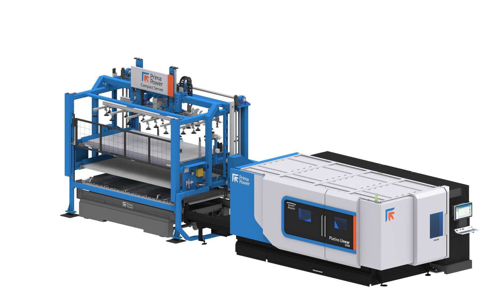 Compact Serveri ruumisäästlik konstruktsioon ühendab materjali- ja detailialuse kompaktse ruumikasutusega.
