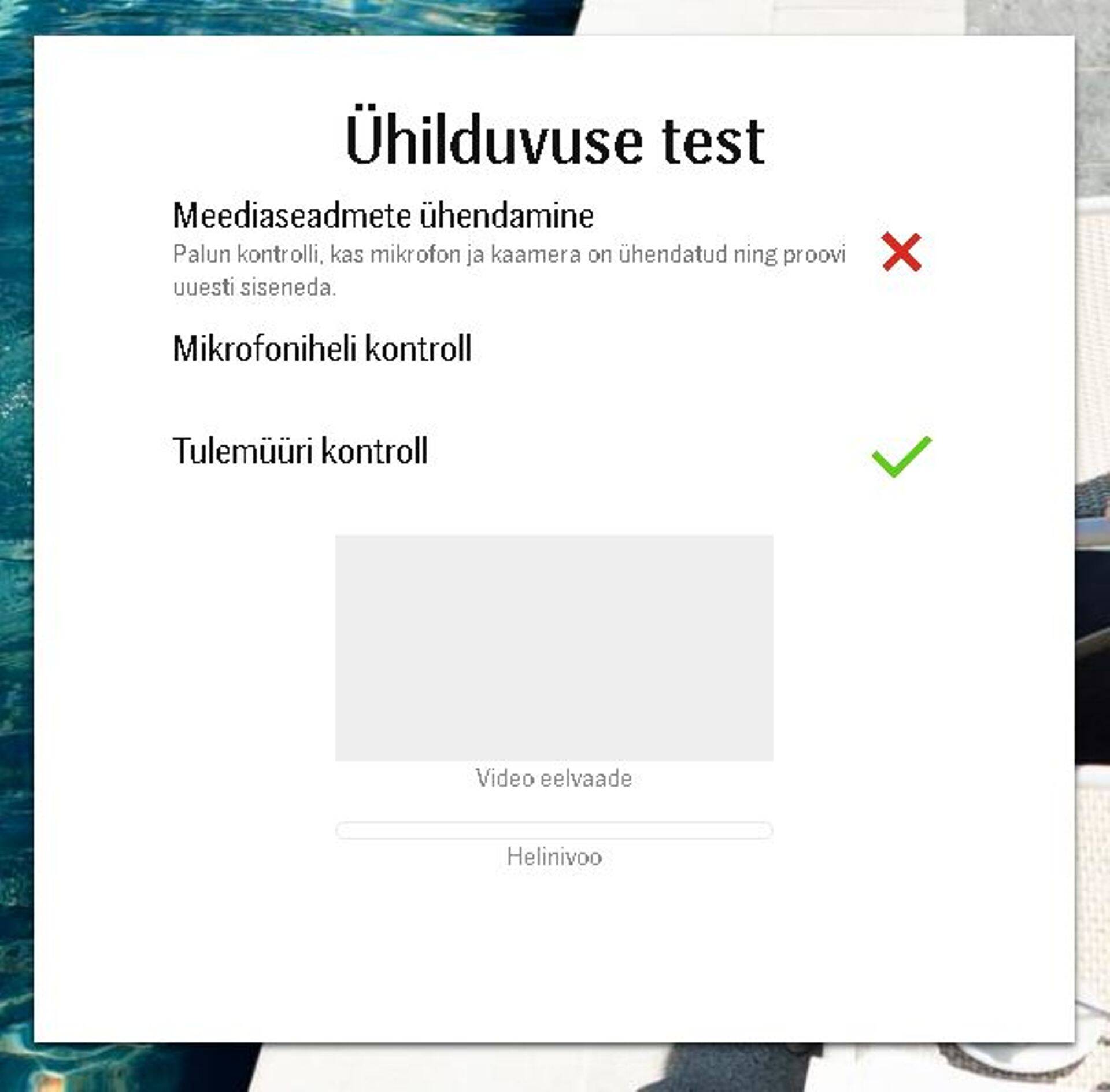 Videokohtumiseks vajaliku lahenduse testmine.