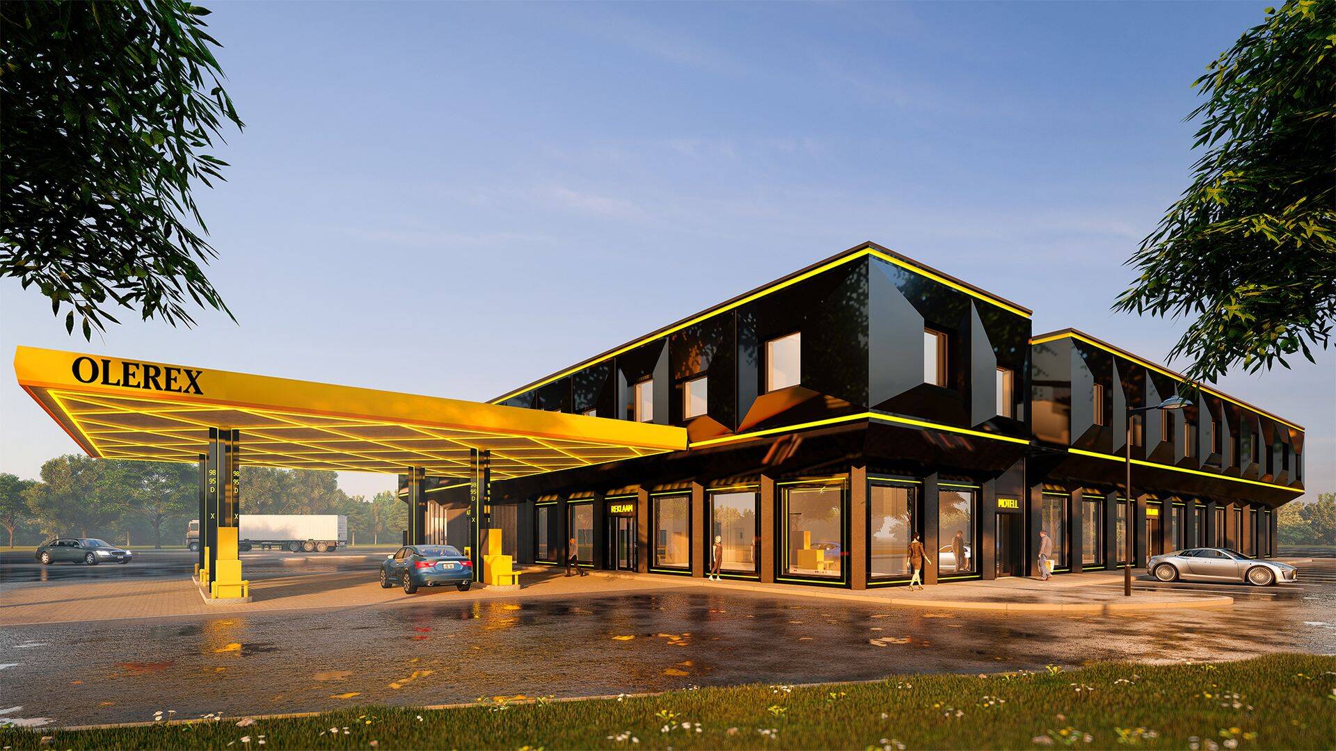 Väo teenindusjaama teisel korrusel on külaliskorterid ning all 100kohaline restoran.