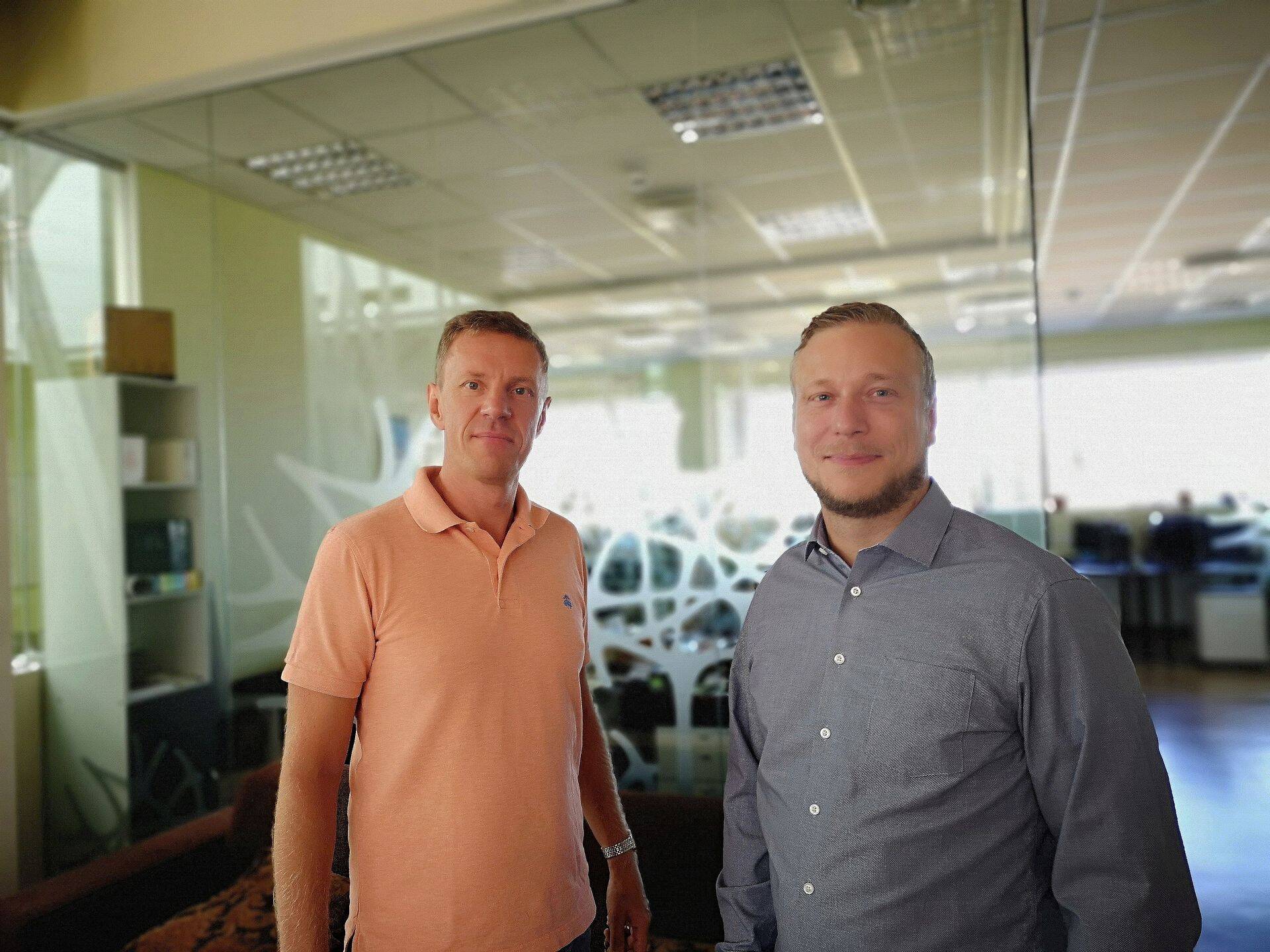 Uptime´i tegevjuht Eero Tohver ja West Soft Development A/S-i tegevjuht Ronni Madsen.