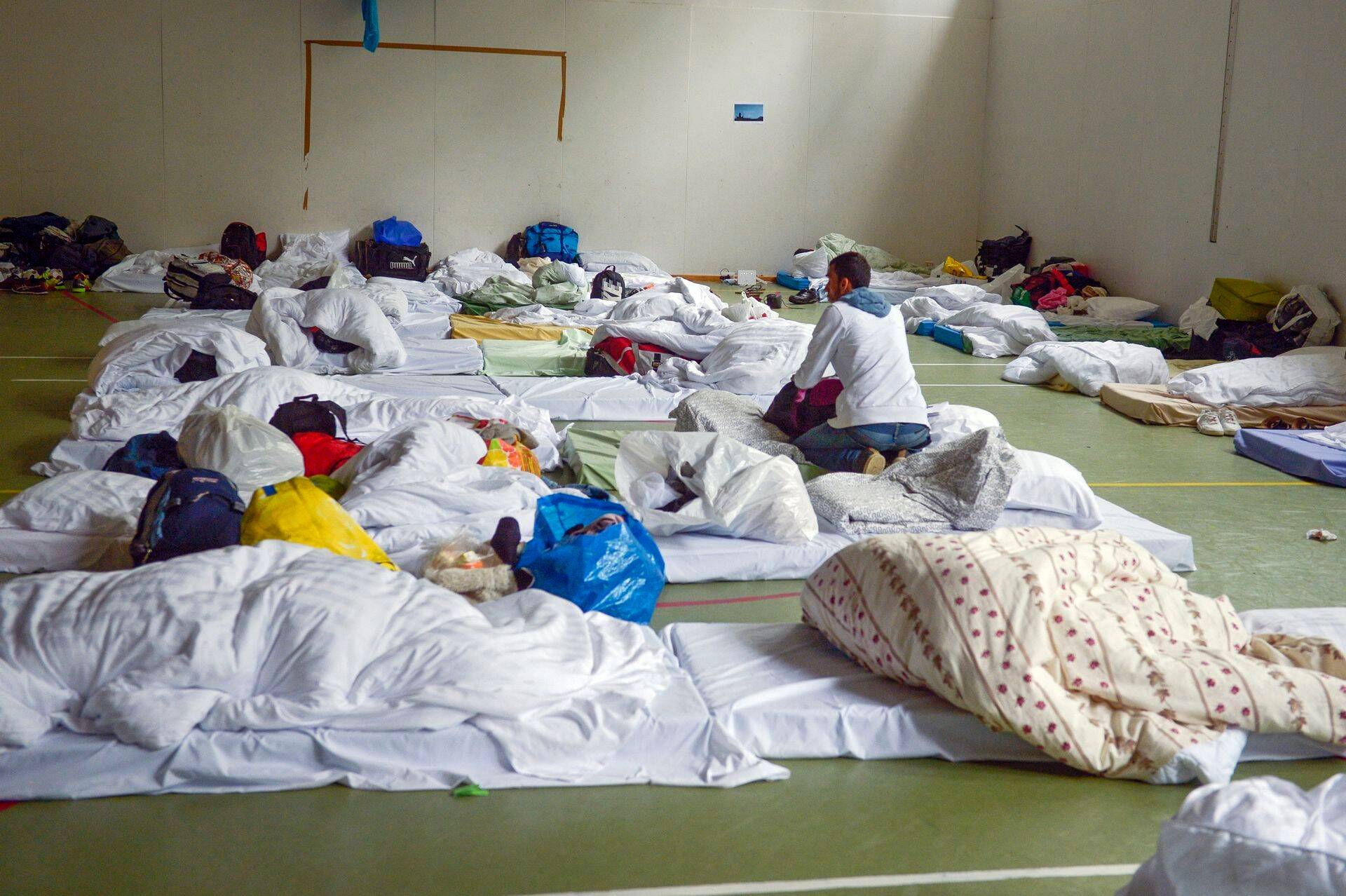 Helsingis ajutiselt Lauttasaari kirikule kuuluvatesse ruumidesse majutatud pagulased.