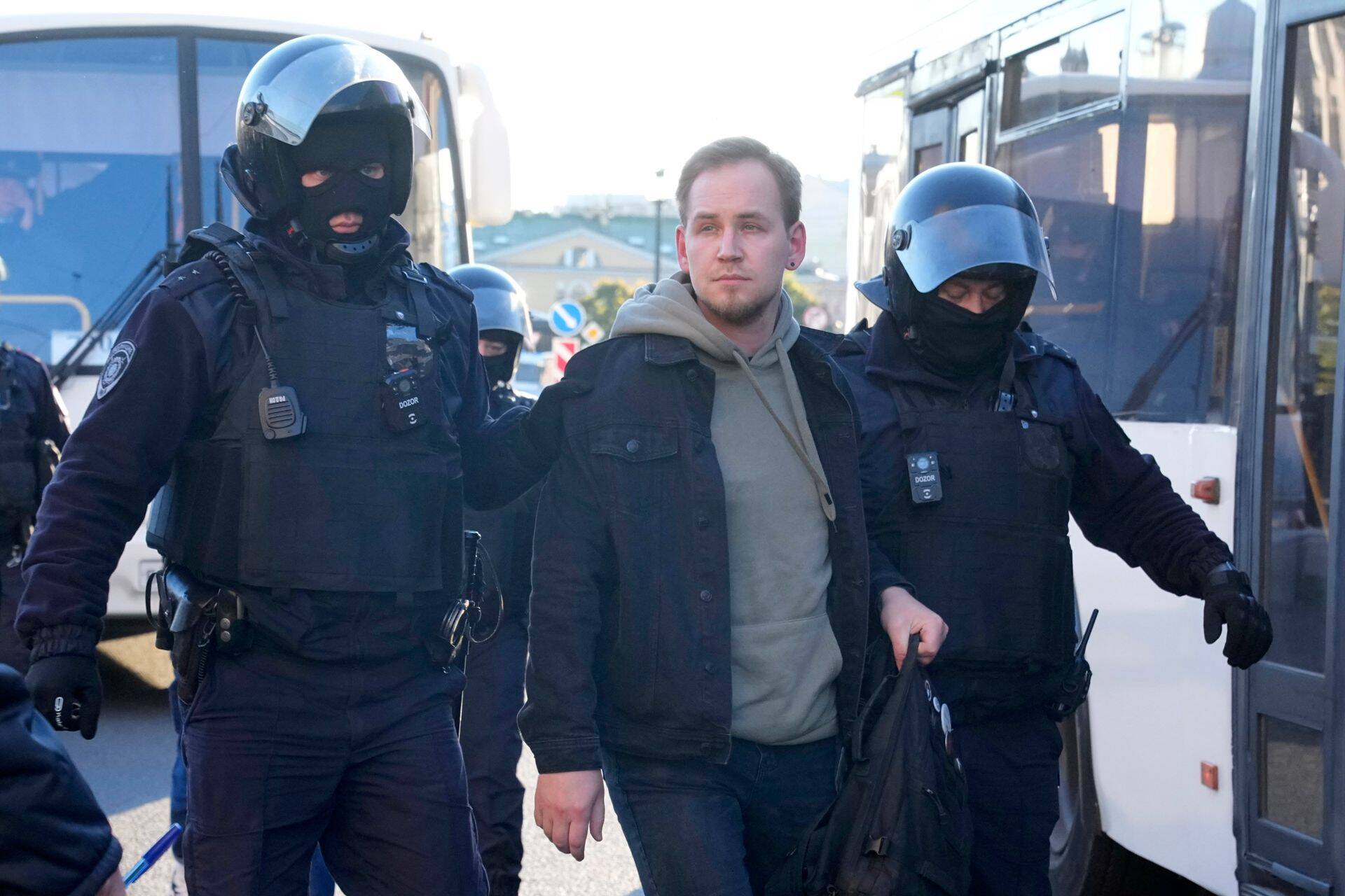 Протесты против мобилизации в России. Санкт-Петербург, 24 сентября.