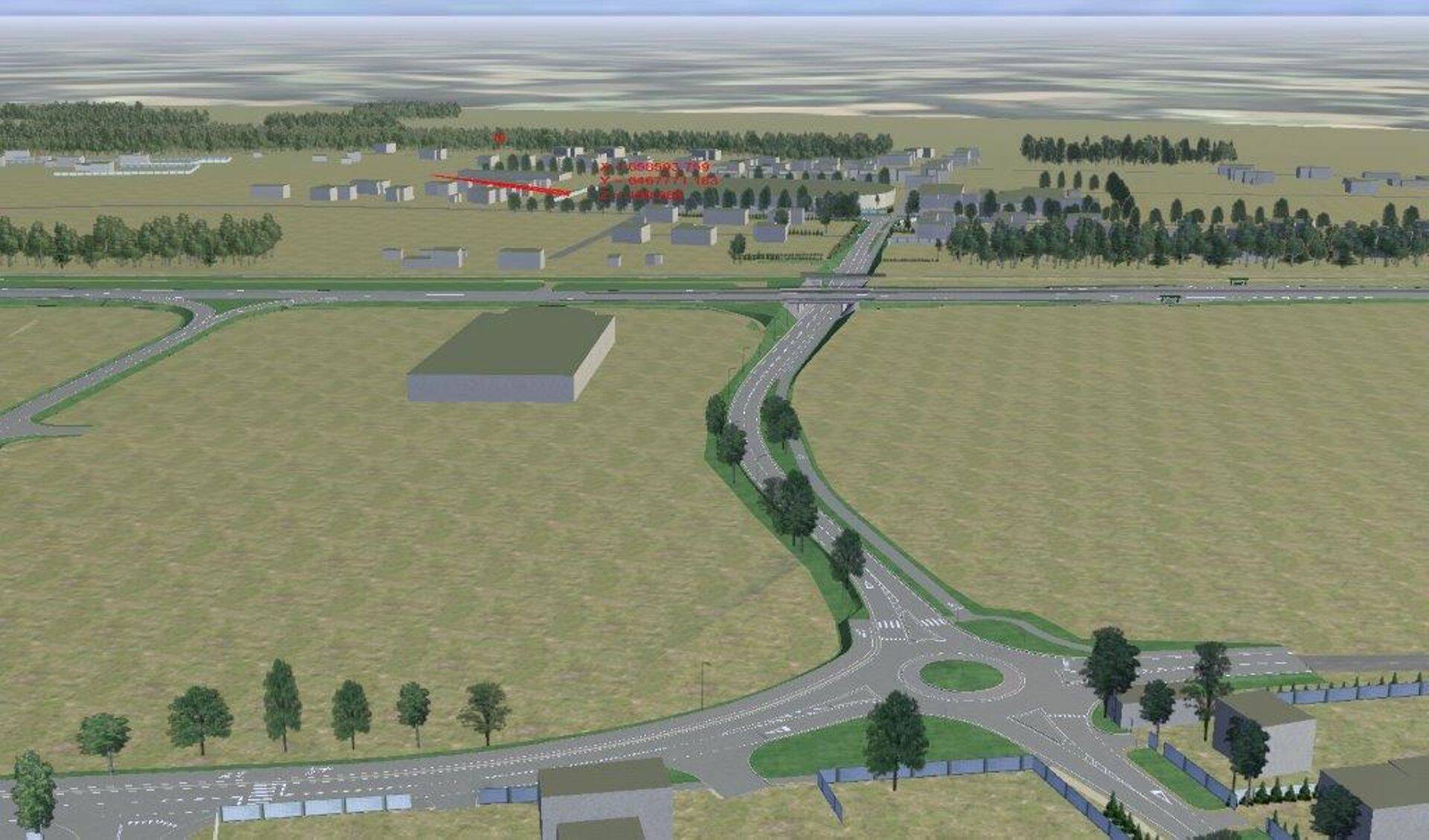Selle Tõrvandi raudteeviadukti juures asuva liikluslahenduse autoriks on samuti Kelprojektas. Pildi ülemises pooles on näha ka Tallinn - Tartu - Luhamaa maanteed, mille Kose - Võõbu lõigu projekteerimisega on Kelprojektas ajahätta jäänud.