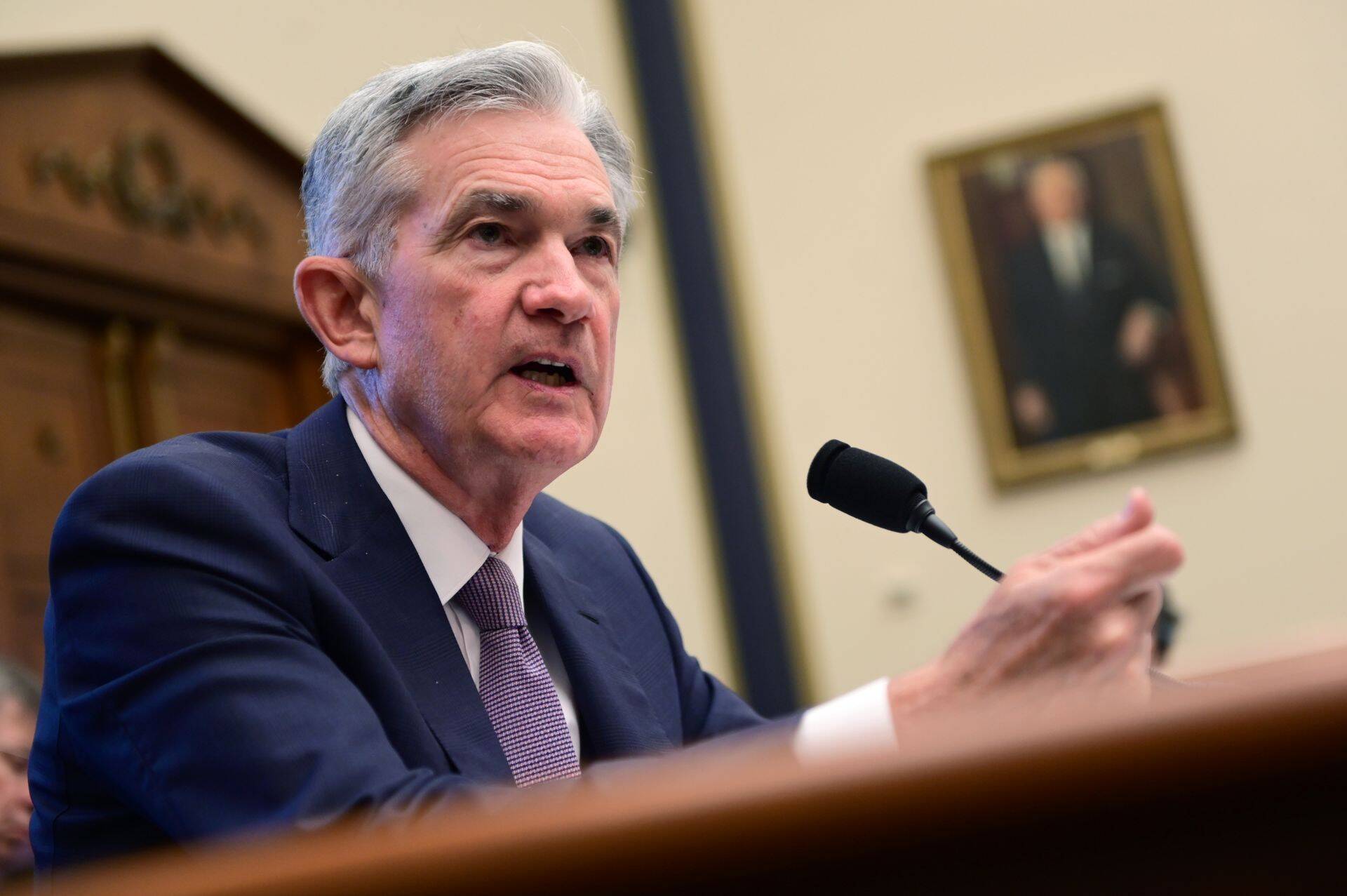 Föderaalreservi esimees Jerome Powell andmas tunnistusi USA Esindajatekoja finantsteenuste komitee ees teemal "Rahapoliitika ning majanduse olukord" 10. juulil 2019. aastal.