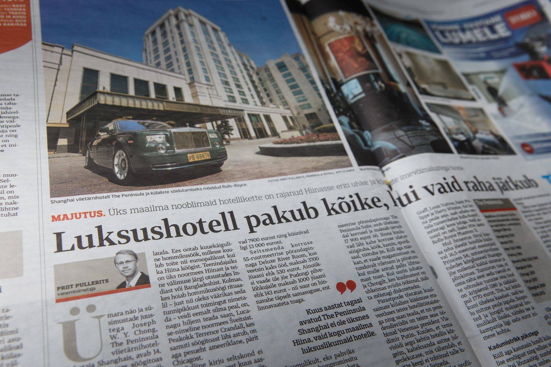 Priit Pulleritsu artikkel "Luksushotell pakub kõike, kui vaid raha jätkub" 15. jaanuari Postimehes.