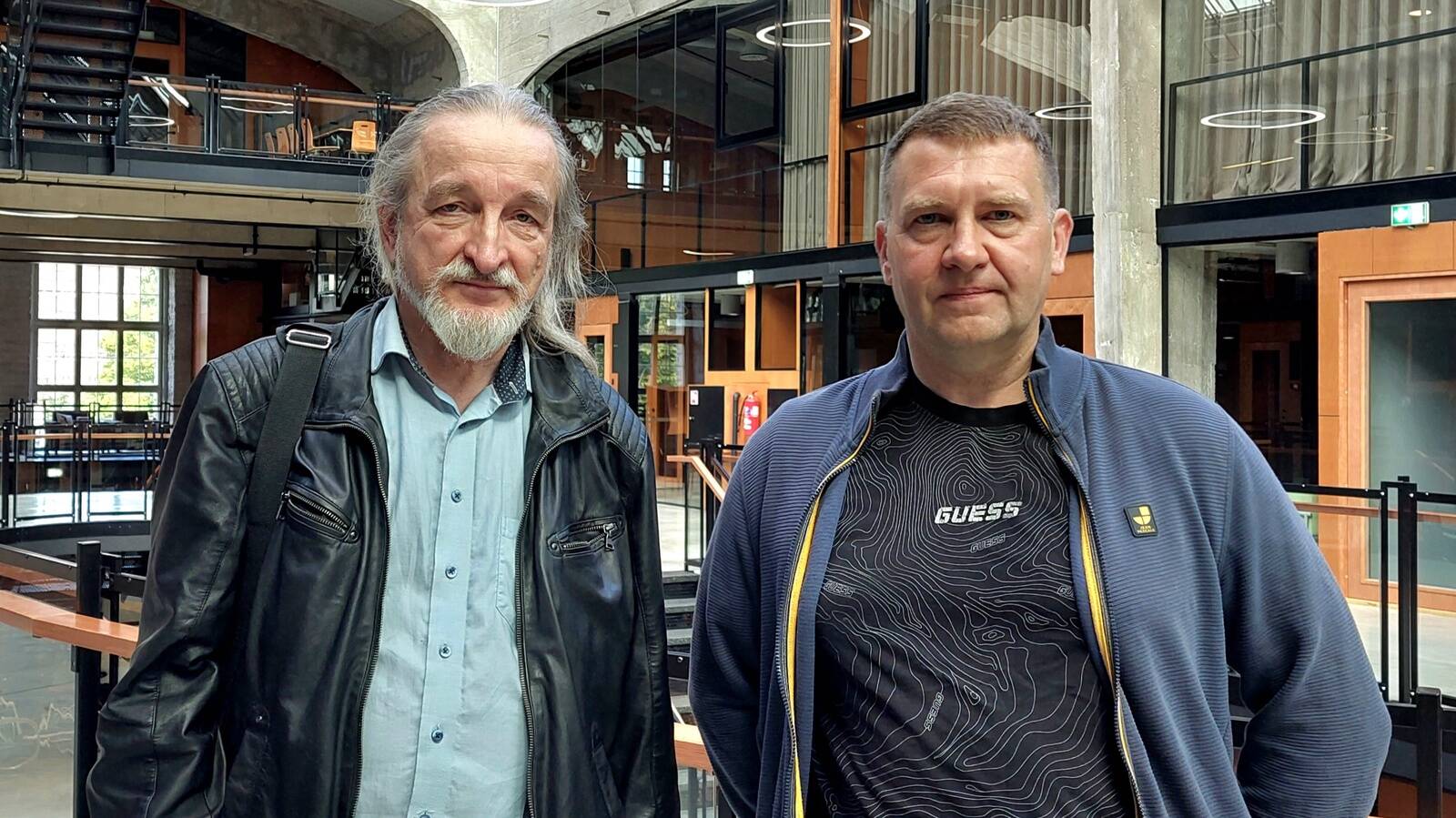 TalTechi teetehnika lektor Ain Kendra (vasakul) ja Rail Baltica projektijuht Alar Tooming.