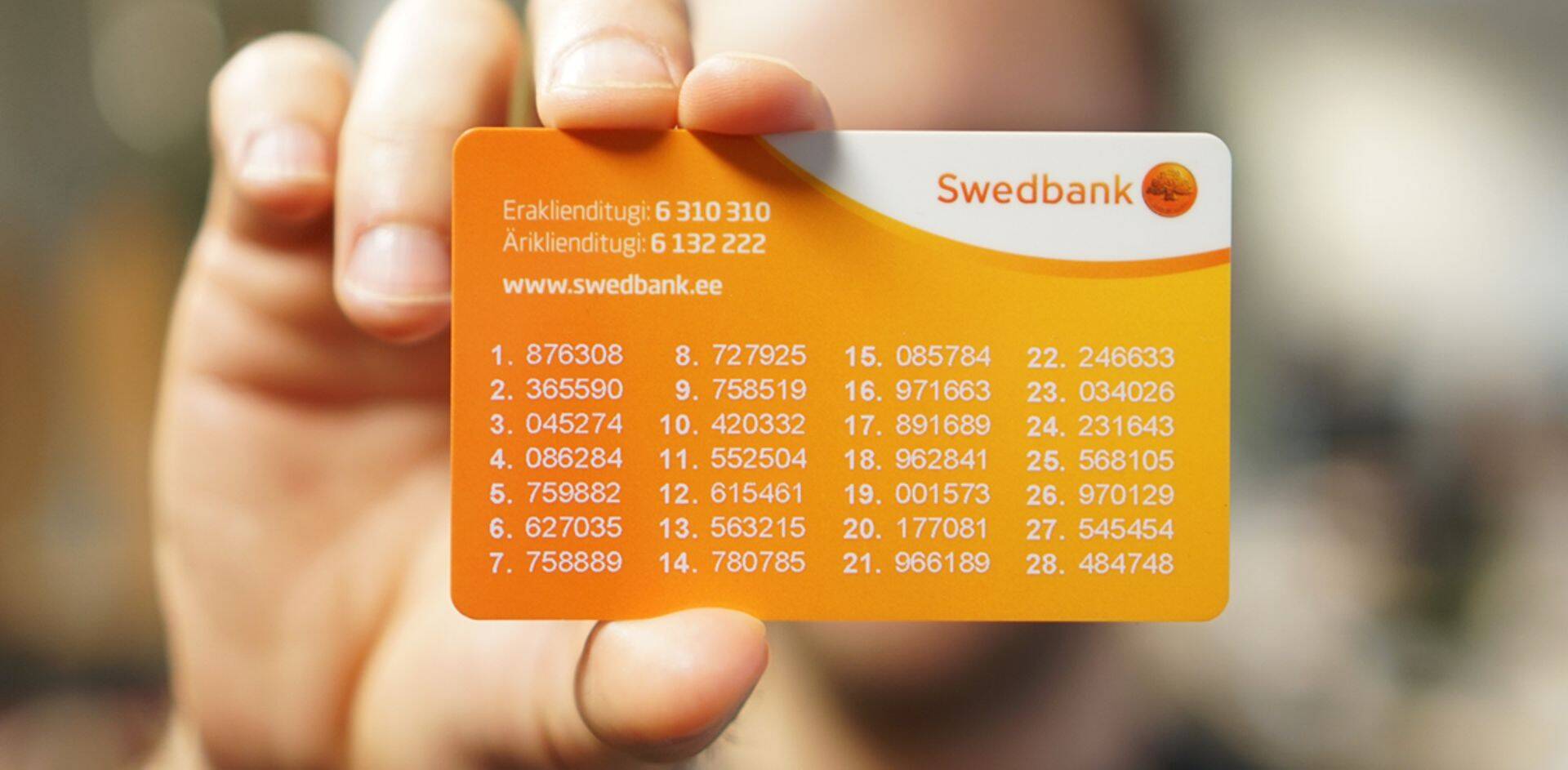 Swedbank lõpetab paroolikaartide kasutamise.