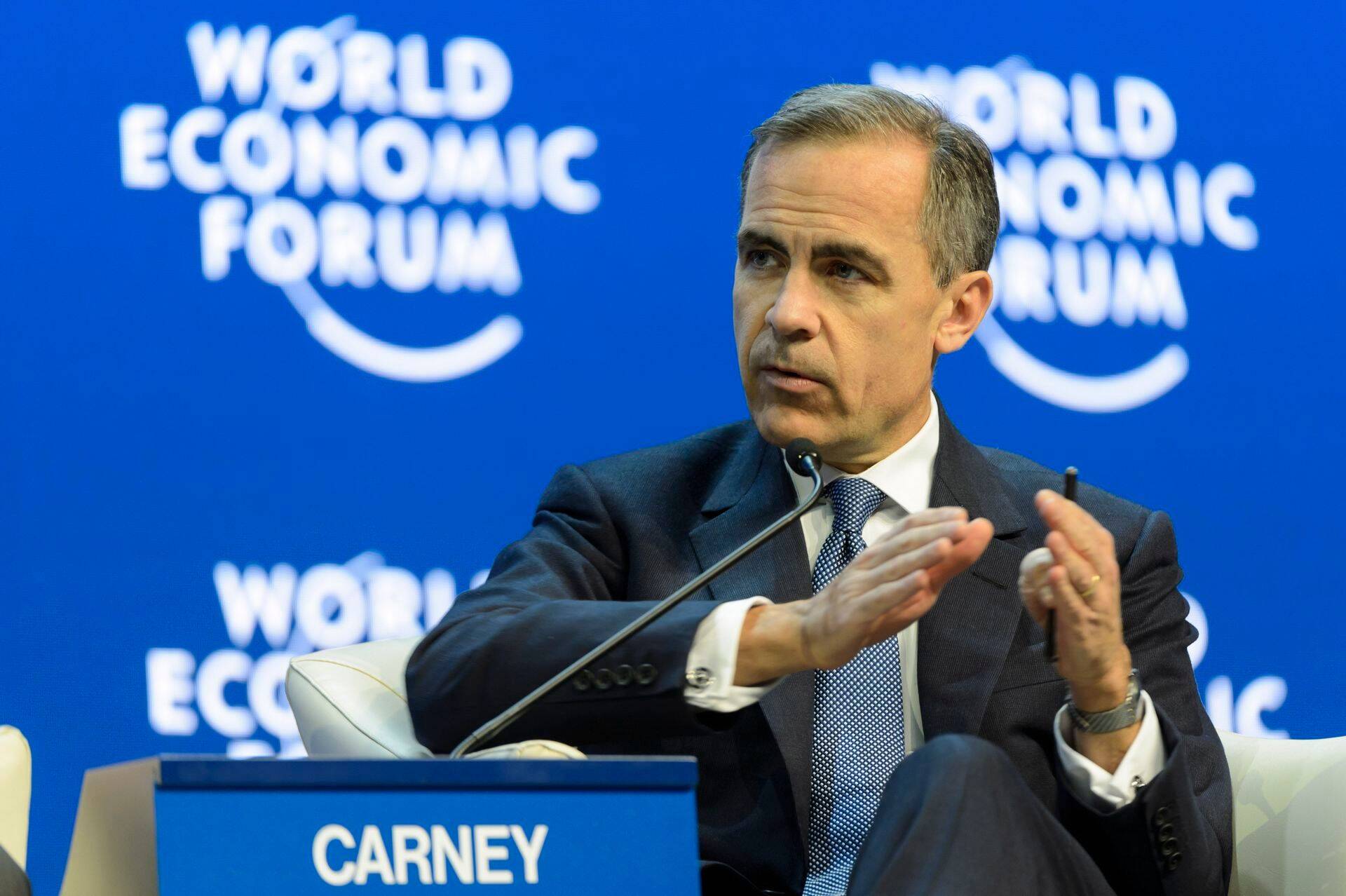 Inglise keskpanga juht Mark Carney majandusfoorumil Davosis.