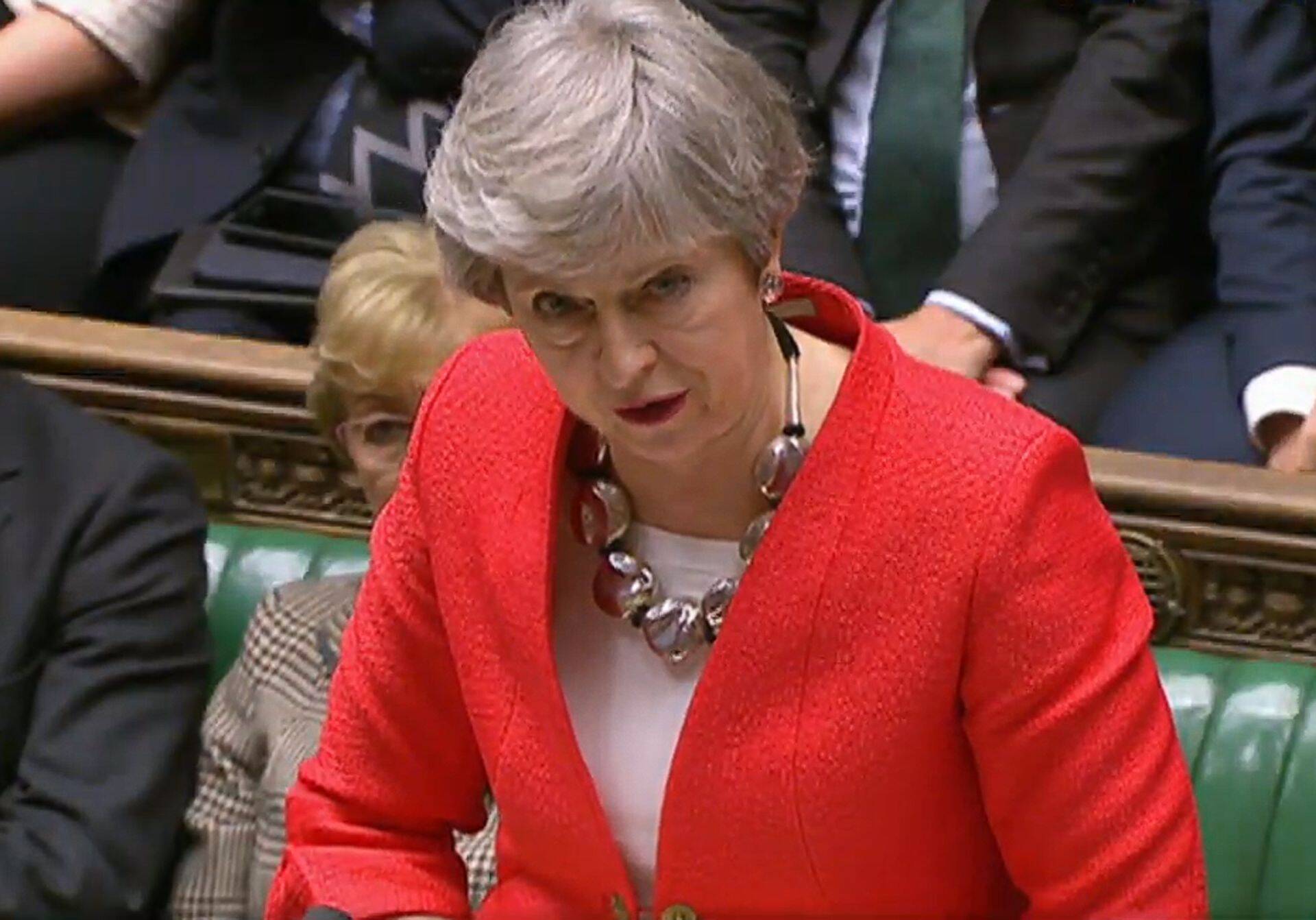 Theresa May brexiti leppe hääletamisel parlamendis 12. märtsil 2019. aastal.
