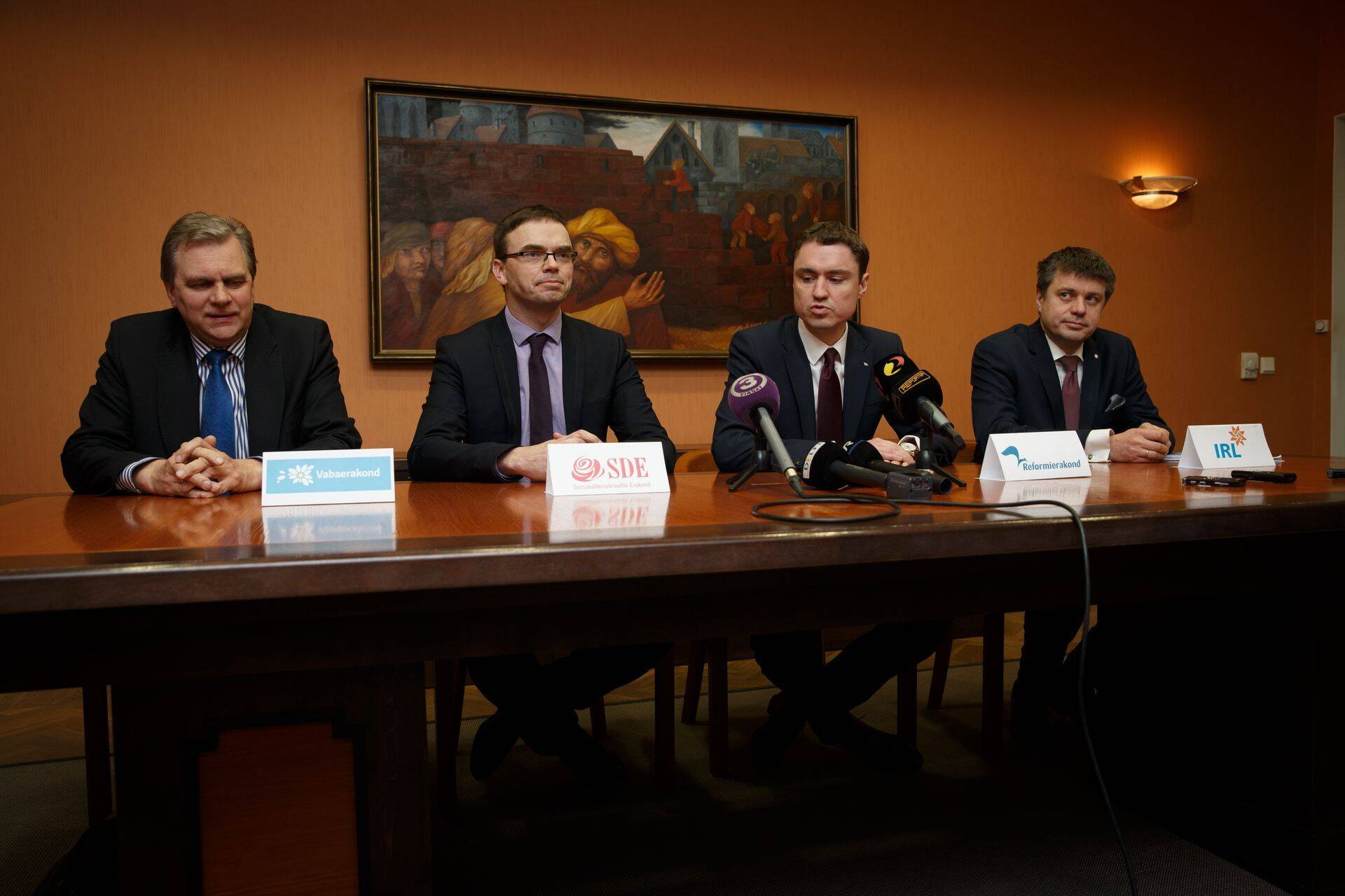 Andres Herkelil (vasakul) enam koalitsioonikõnelustele asja pole, otsustas valimised võitnud Reformierakond.