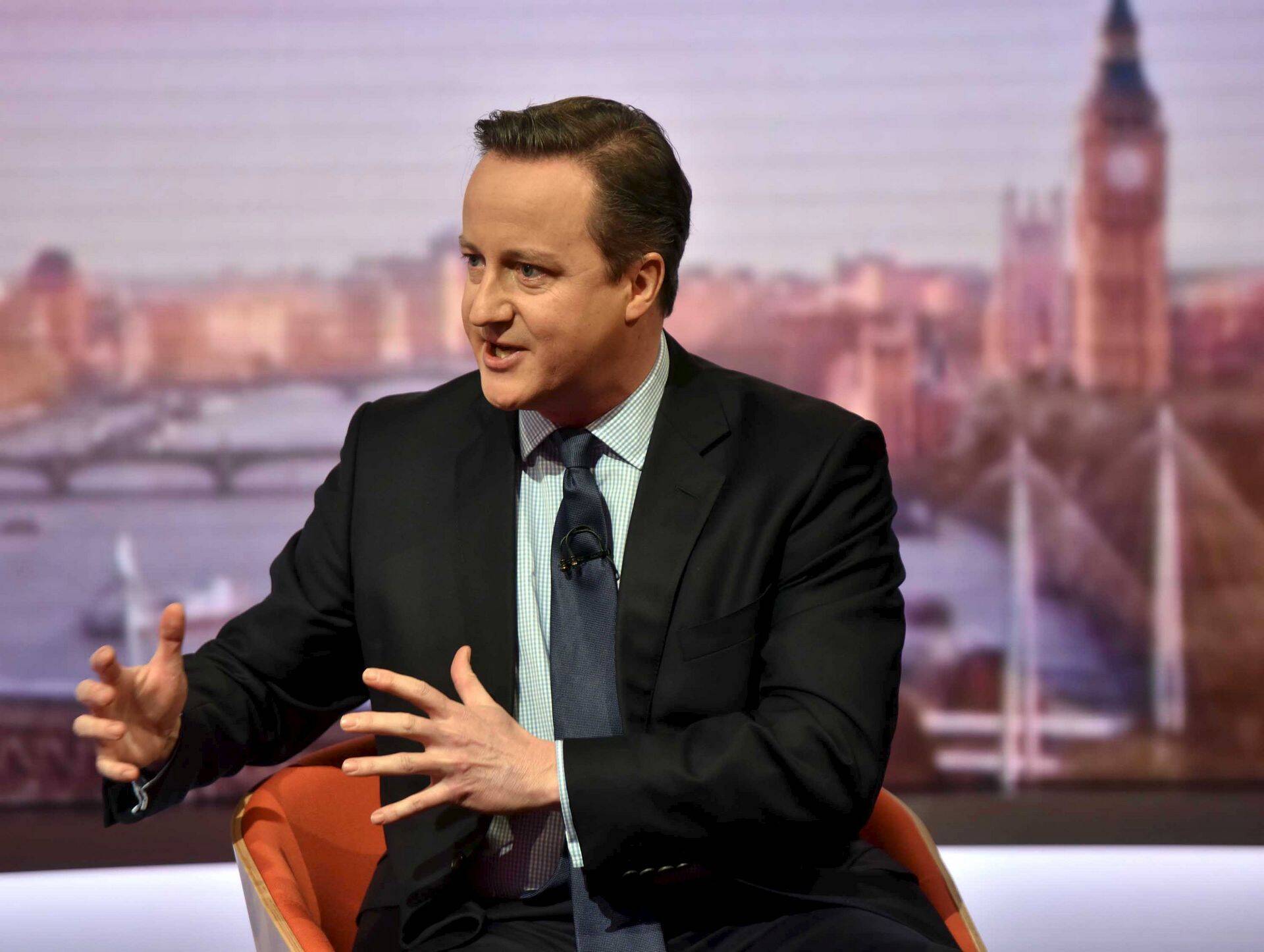 Suurbritannia peaminister David Cameron pühapäeval BBC tele-eetris, kus ta rõhutas liidus jätkamise eeliseid