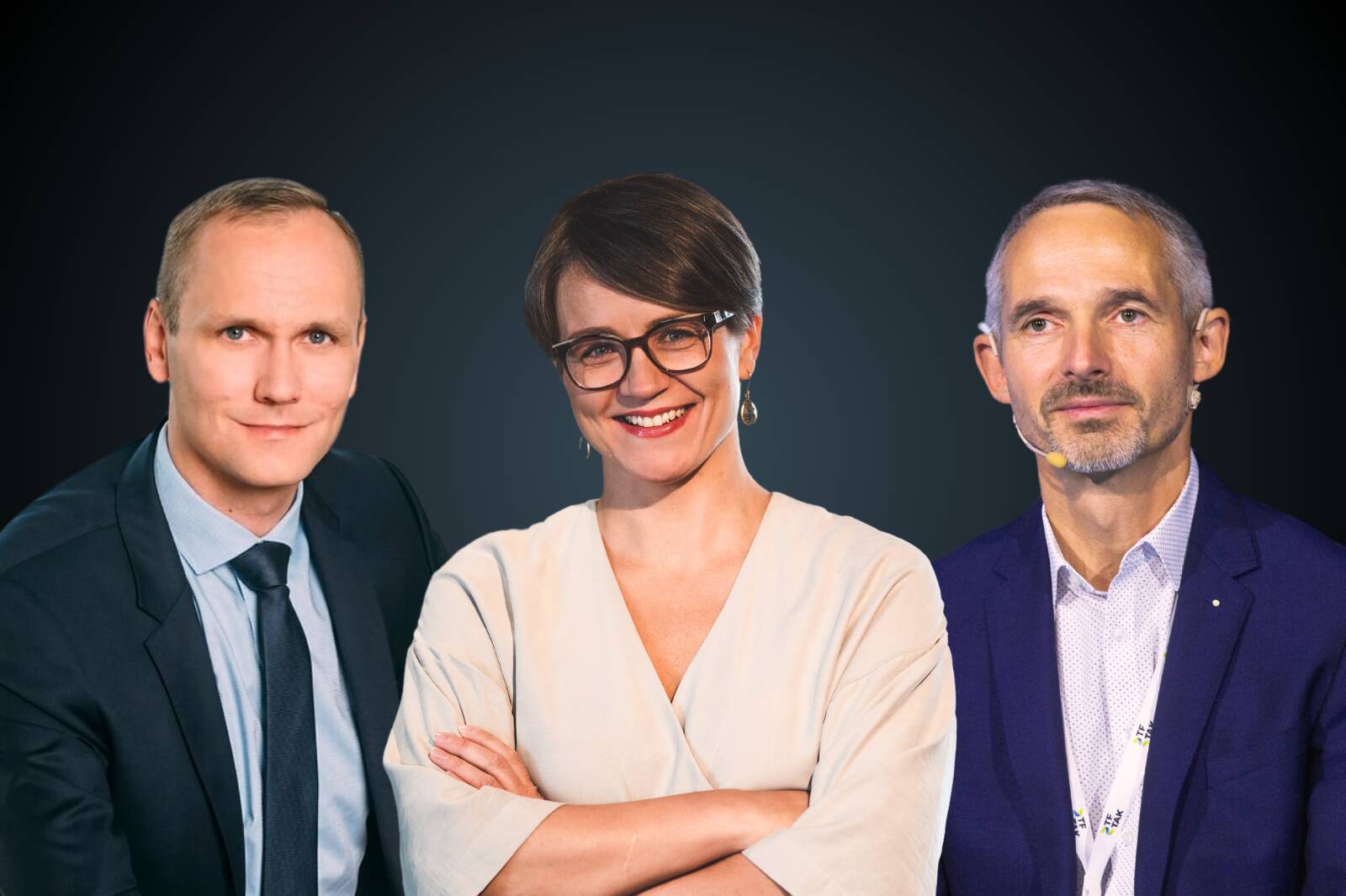 Eesti parima juhi TOP 3 on (vasakult) Swedbanki juht Olavi Lepp, Miltton New Nordicsi juht Annika Arras ja OIXIO Grupi juhatuse esimees Ivo Suursoo.