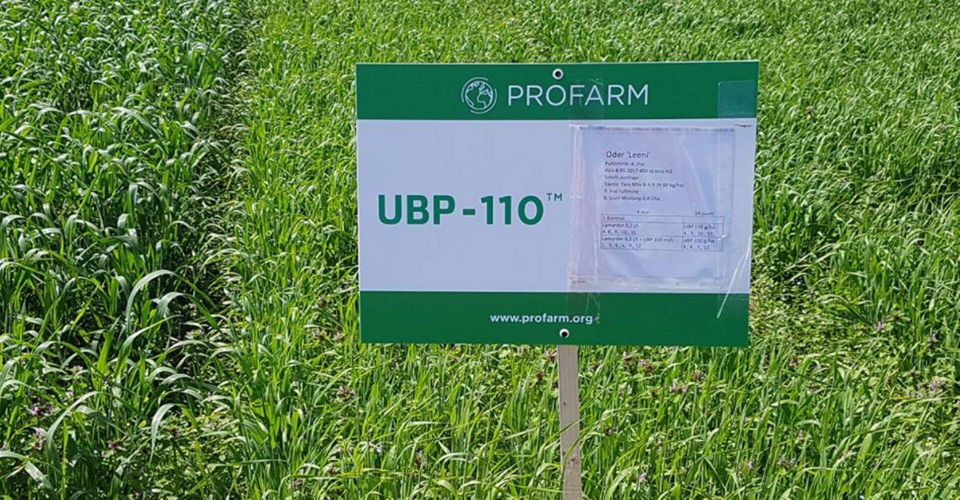 Pro Farm Technologies bioaktiivne leheväetis UBP-110™ on ennast katsetes tõestanud