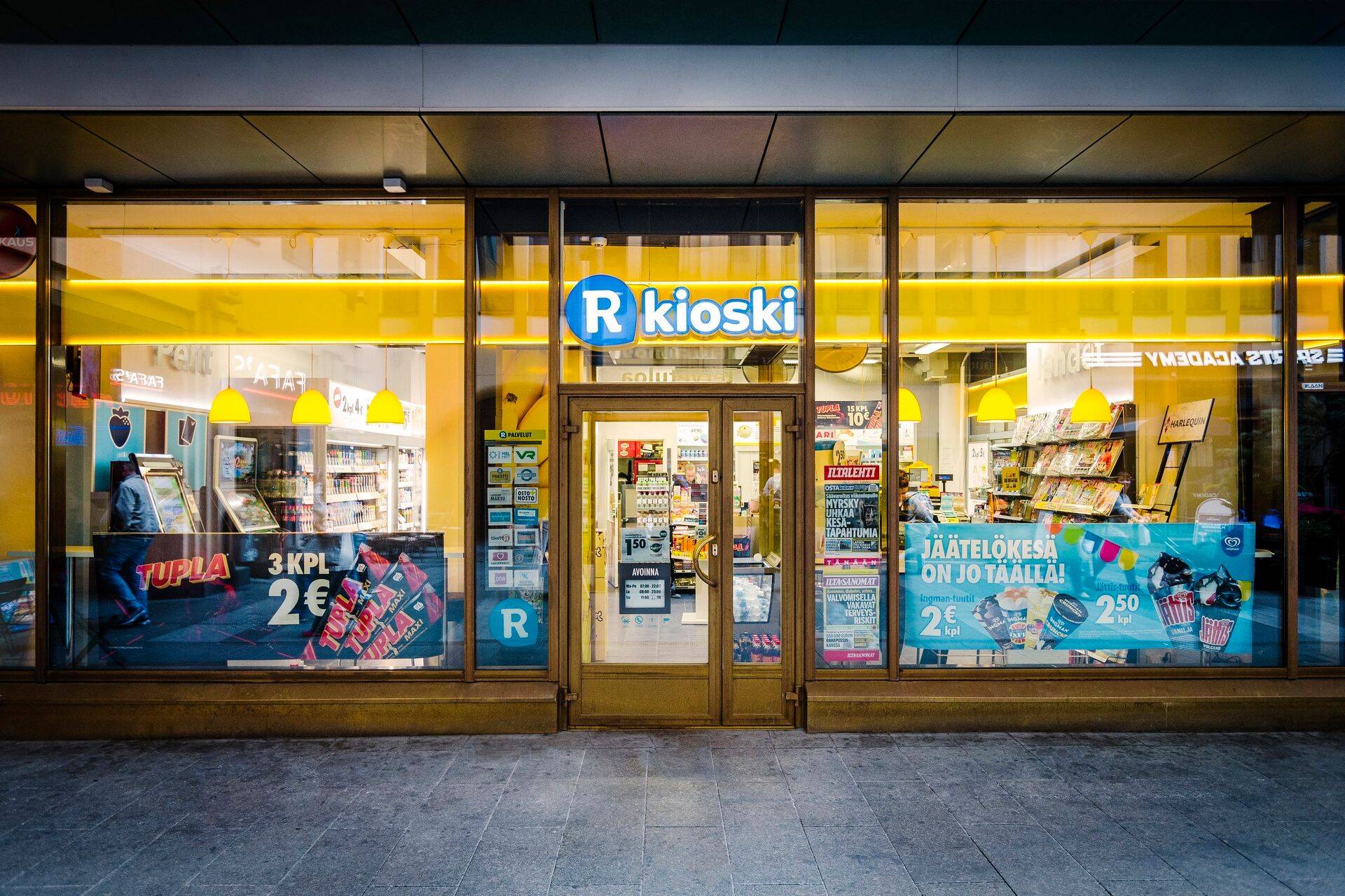 R-kiosk Helsingi kesklinnas Soomes.