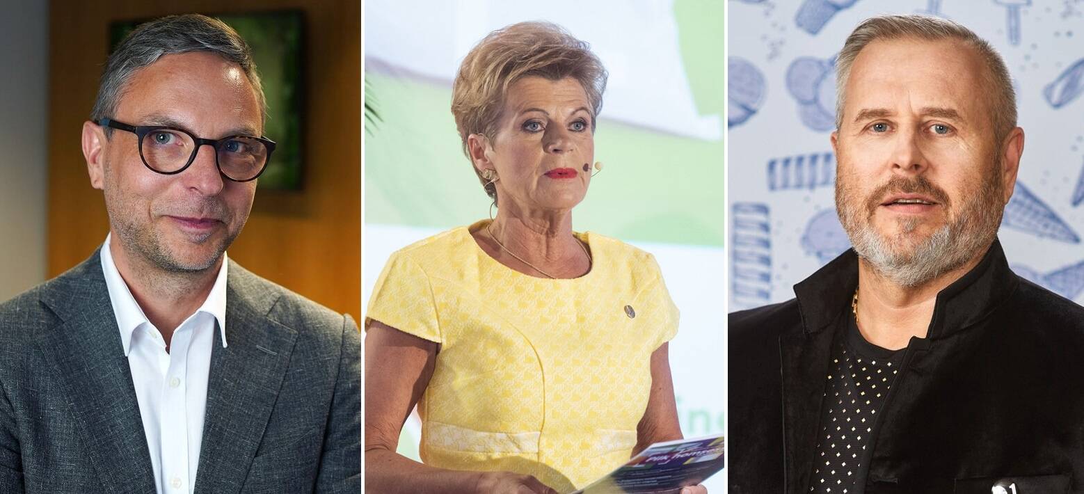 Swedbanki toiduainetööstuse juht Oliver Olt, Eesti Toiduainetööstuse Liidu juhataja Sirje Potisepp ja Premia Tallinna Külmhoone juhataja Aivar Aus.