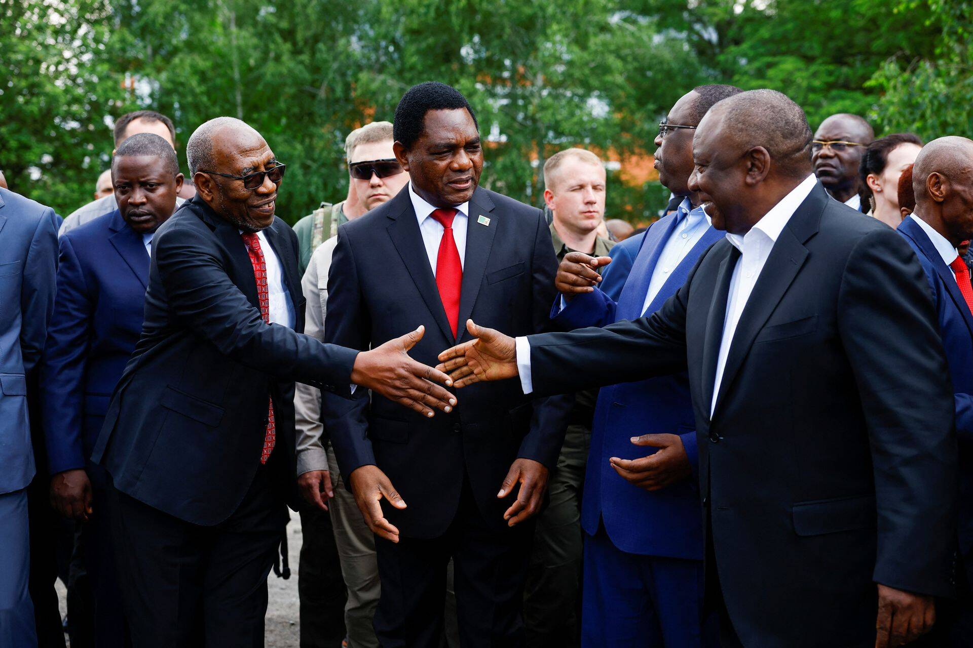 Делегация стран Африки в Буче, Украина.