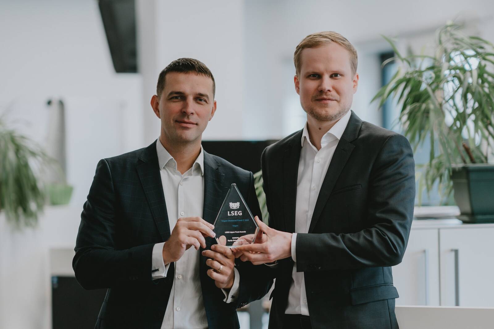 Trigon Asset Managementi partnerid ja fondijuhid Mehis Raud (vasakul) ja Mihkel Välja (paremal). Foto: Külli Mägi