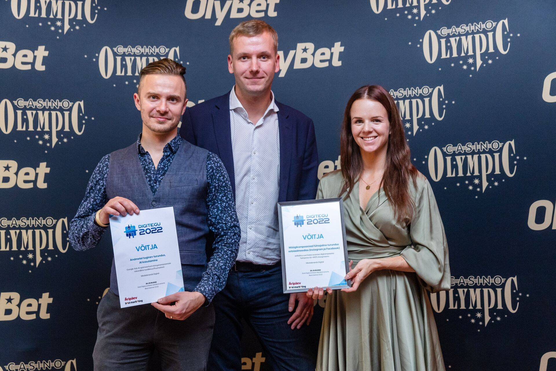 Karl Lilienberg, Erki Heinsaar ja Kaisa Rannala Mediabrands Digitalist.
