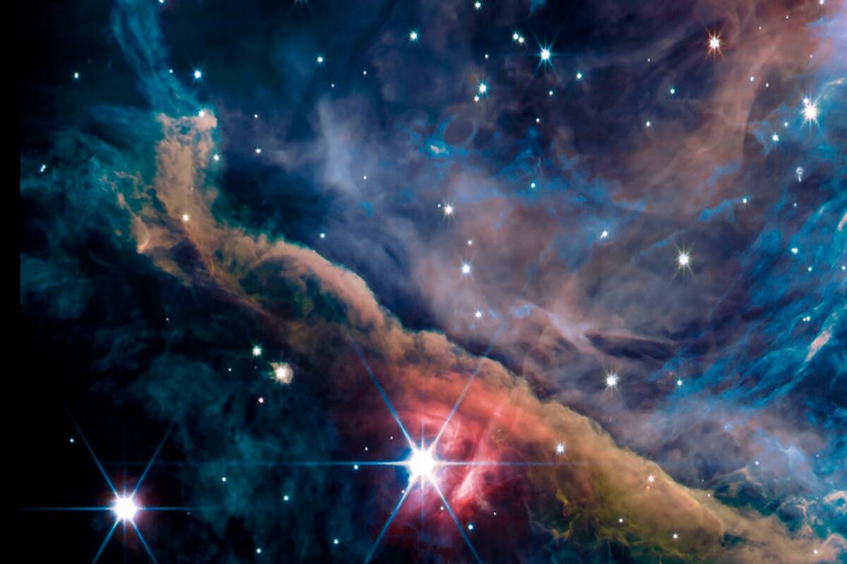 © NASA, ESA, CSA, Data reduction and analysis : PDRs4All ERS Team; graphical processing S. Fuenmayor