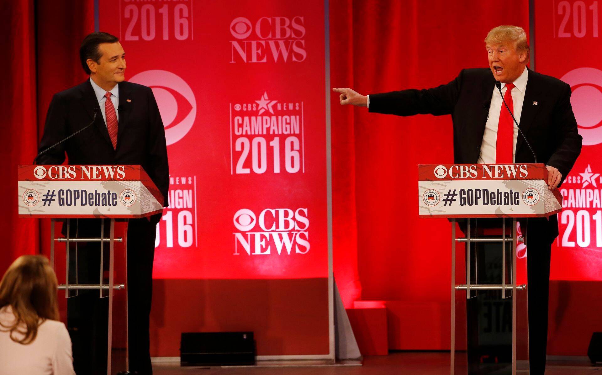 Ted Cruz (vasakul) ja Donald Trump