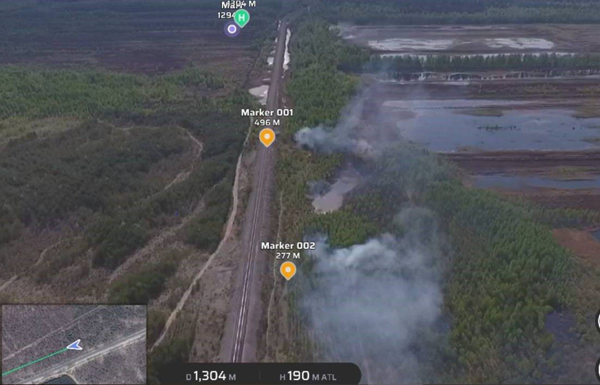 Konju külas põleb turbaväli.